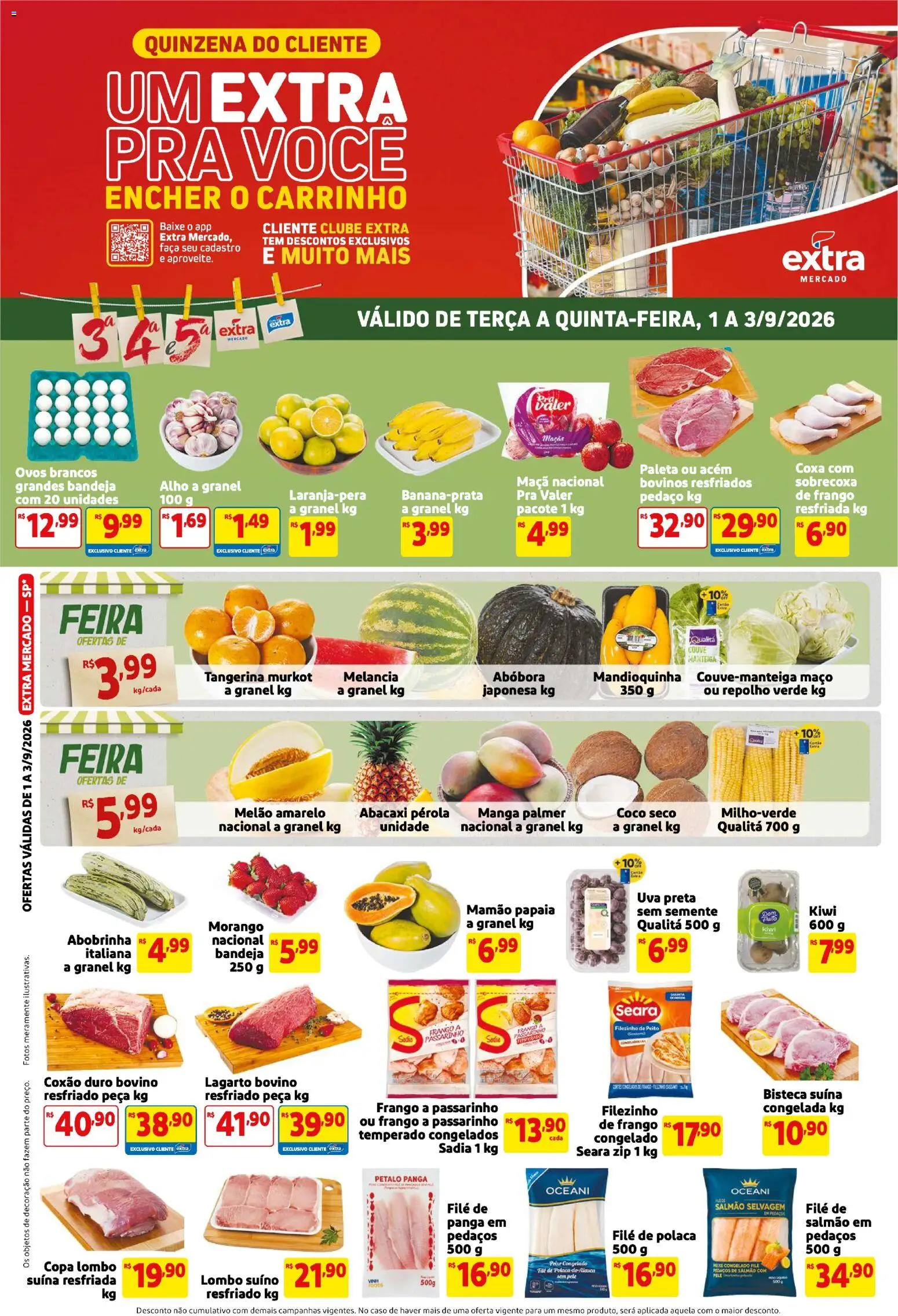 Extra Folheto - válido de 01/09/2026 | Página: 1 | Produtos: Alho, Manga, Kiwi, File de polaca