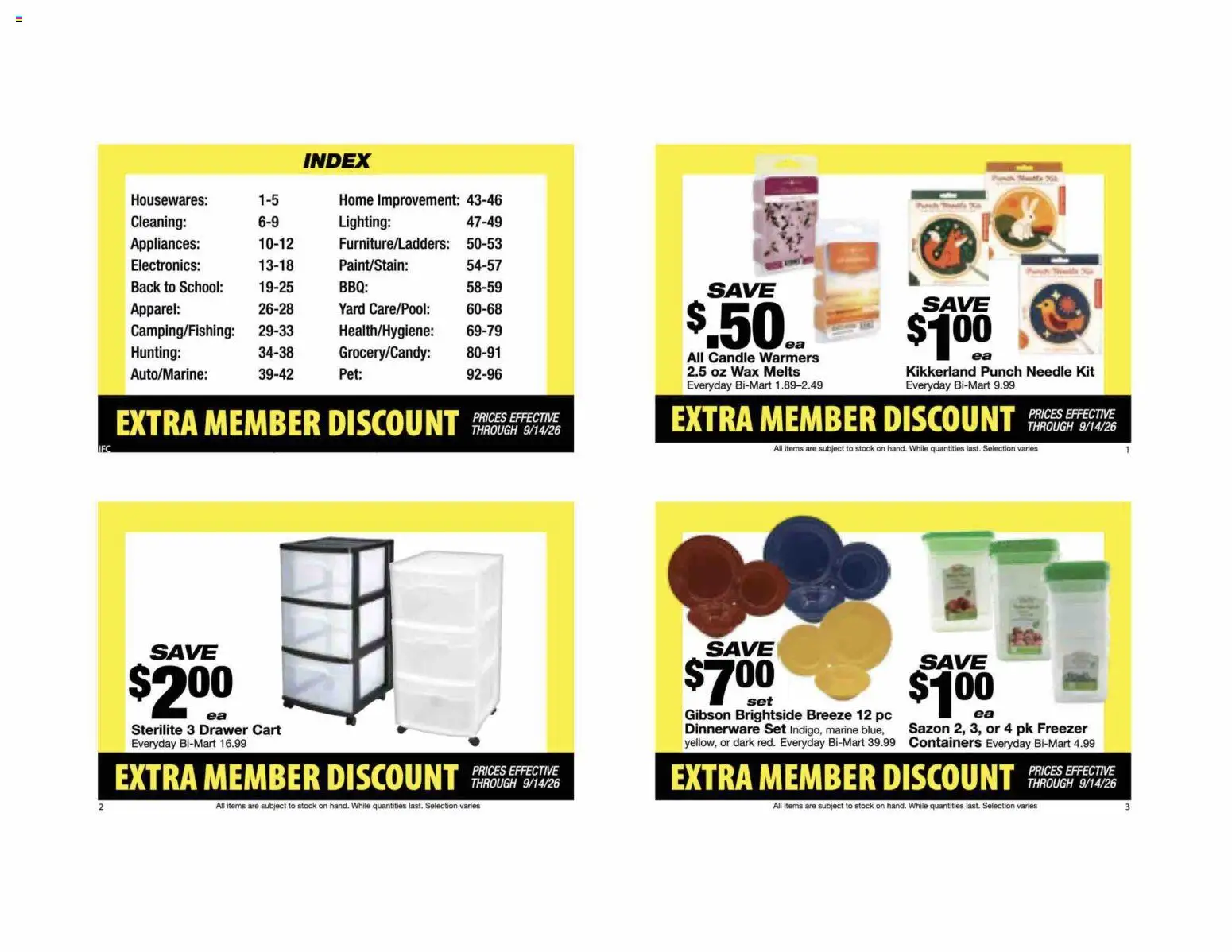 Bi-Mart Extra Member Discount Book - valid from 08/24/2026 | Page: 2 | Products: Lighting, Pc, Freezer