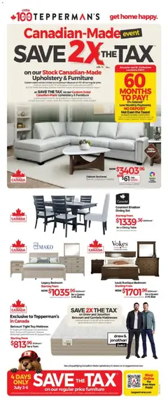Preview of Tepperman's weekly flyer / circulaire from shop Tepperman's valid from Jul 3, 2026 | Page: 3 | Products: Bed, Mattress, Table