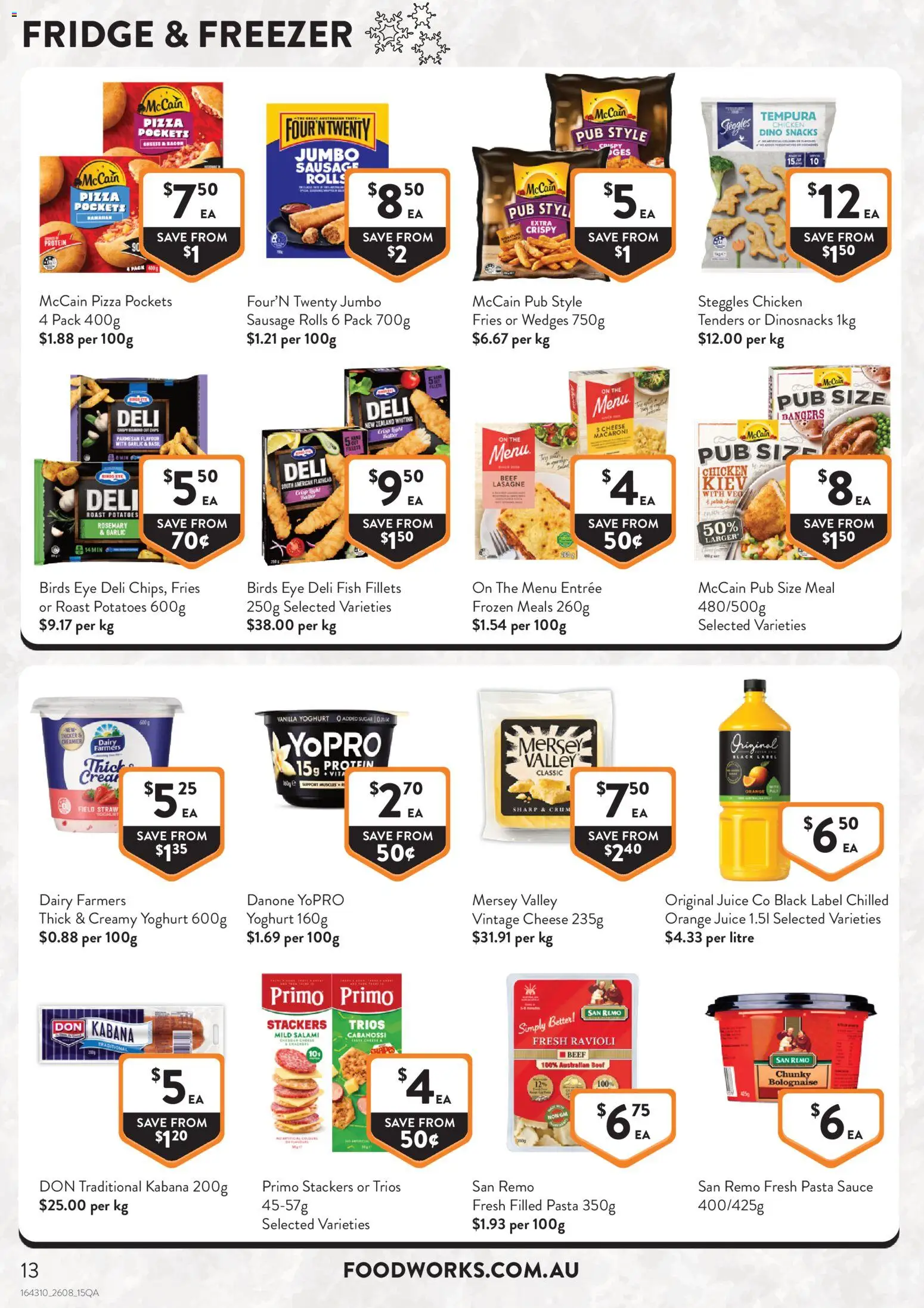 Foodworks catalogue - valid from 26/08/2026 | Page: 13 | Products: Bacon, Dairy, Juice, Garlic