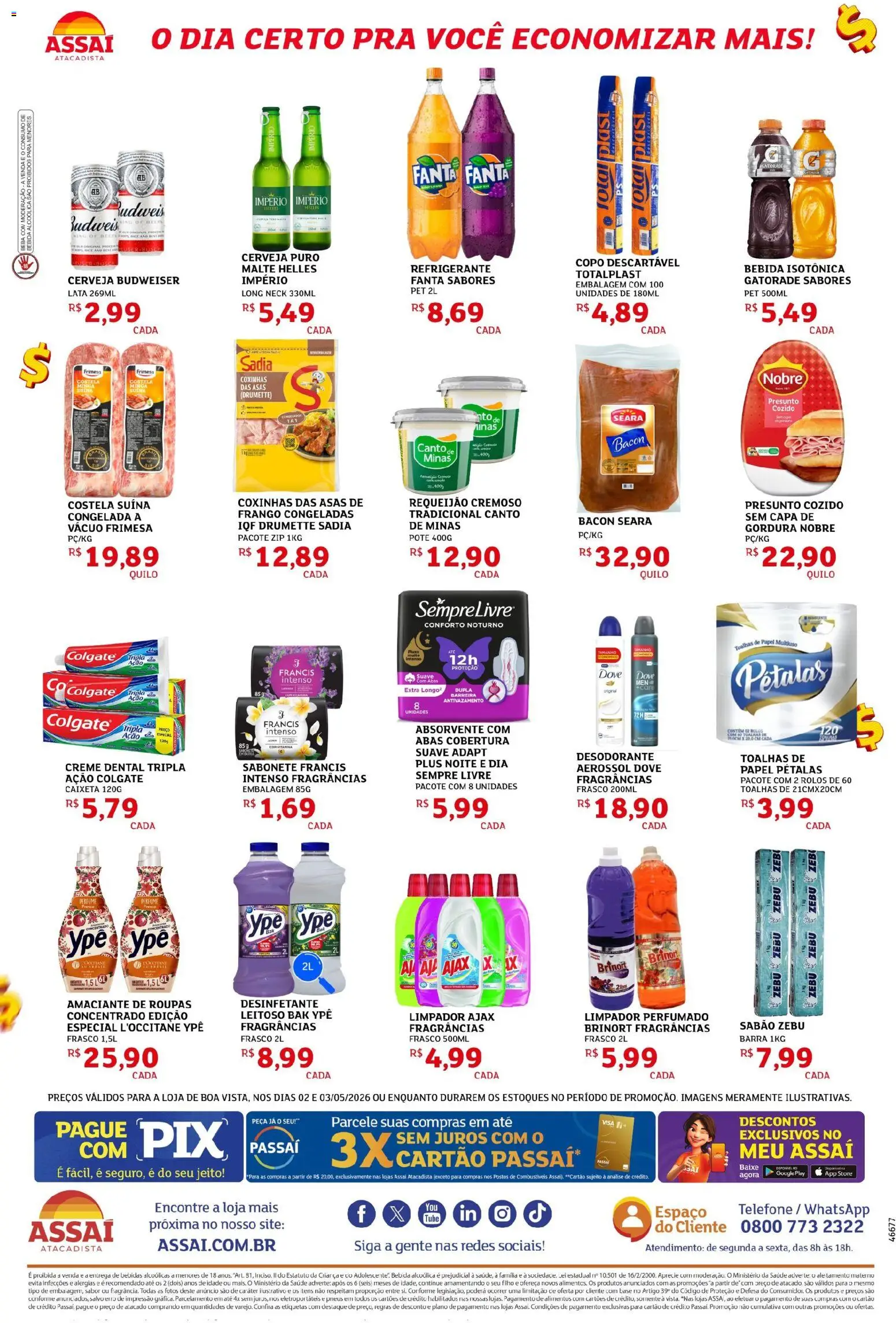 Assaí Atacadista Folheto - válido de 02.05.2026 | Página: 2 | Produtos: Cerveja, Sabonete, Frango, Amaciante