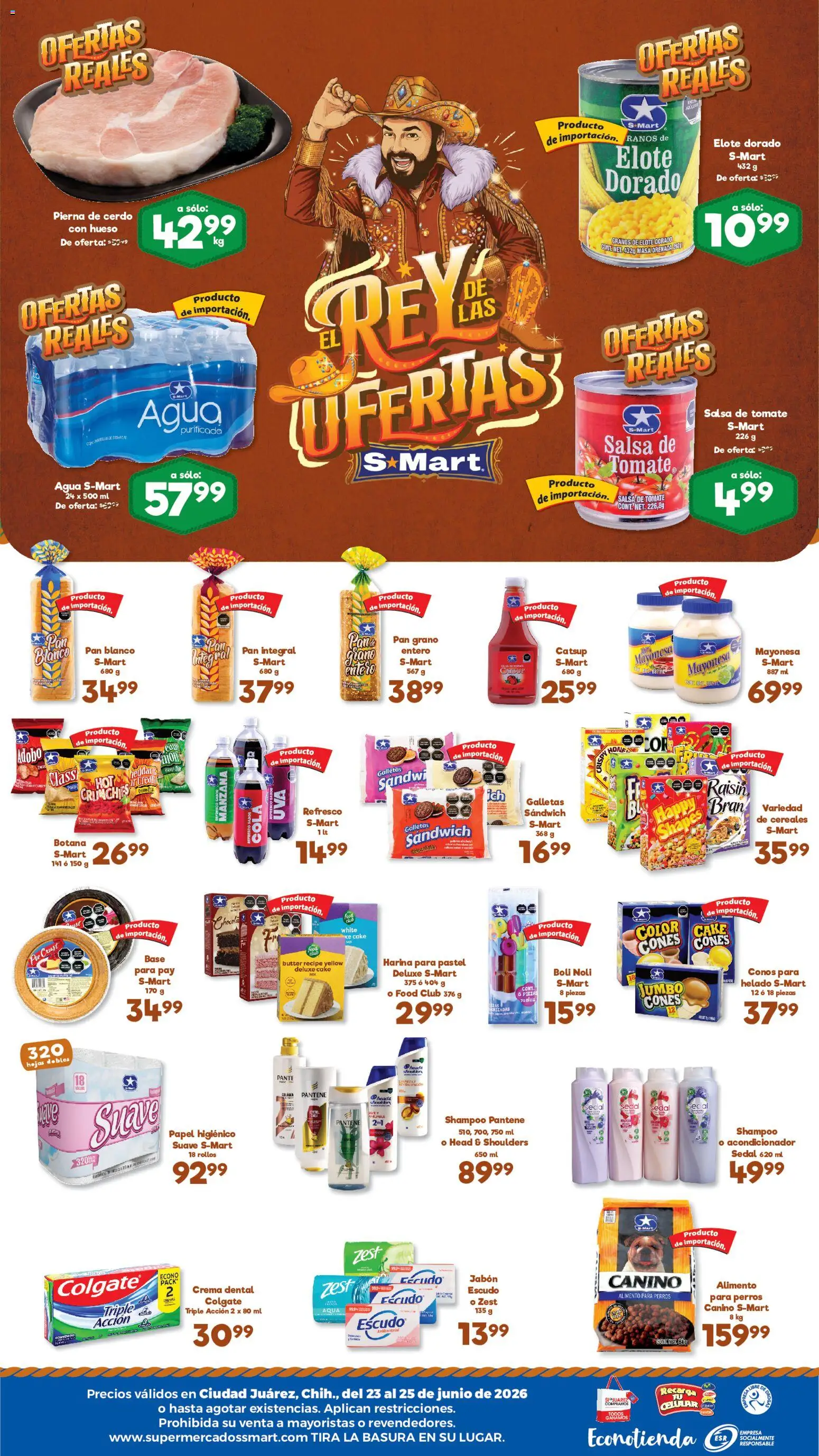 Nuevas ofertas de S-Mart válidas en toda la República Mexicana desde el 23/06/2026. ¡Encuentra las mejores ofertas en S-Mart folleto Juárez! | Página: 2 | Productos: Tomate, Cereales, Catsup, Helado