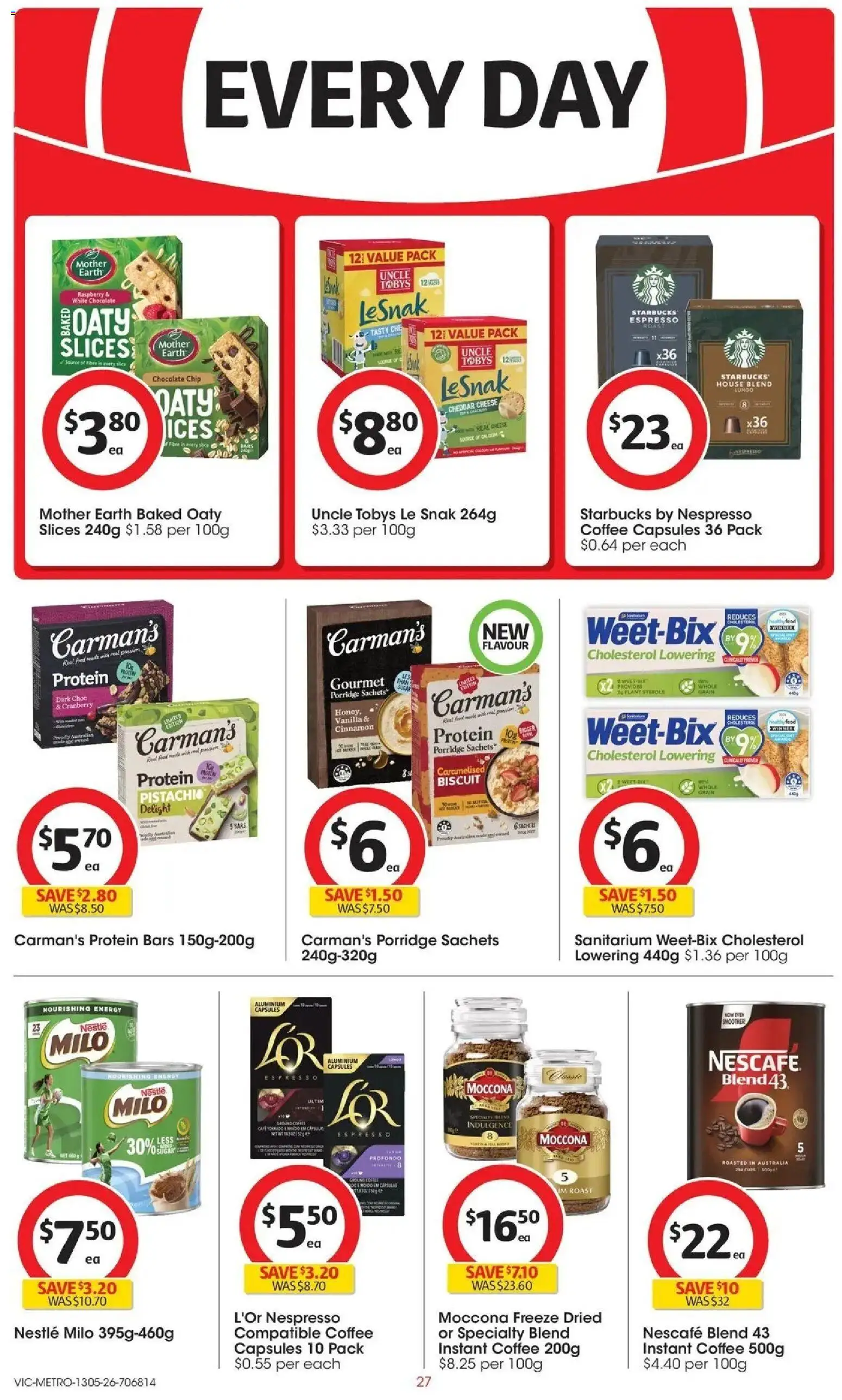 Coles catalogue - valid from 13.05.2026 | Page: 27 | Products: Coffee, Chocolate, Moccona, Nescafe