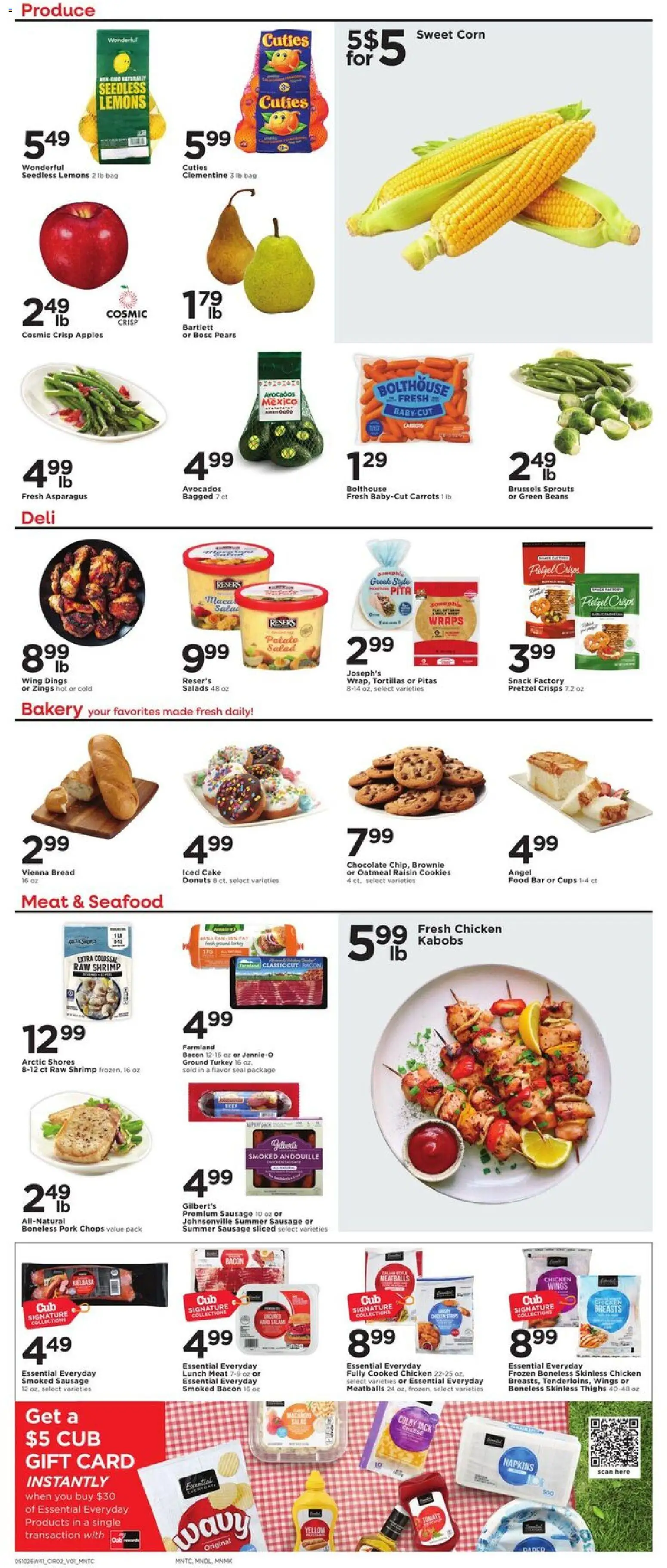 Cub Foods Weekly Ad - valid from 10.05.2026 | Page: 4 | Products: Cheese, Bread, Chocolate, Seafood