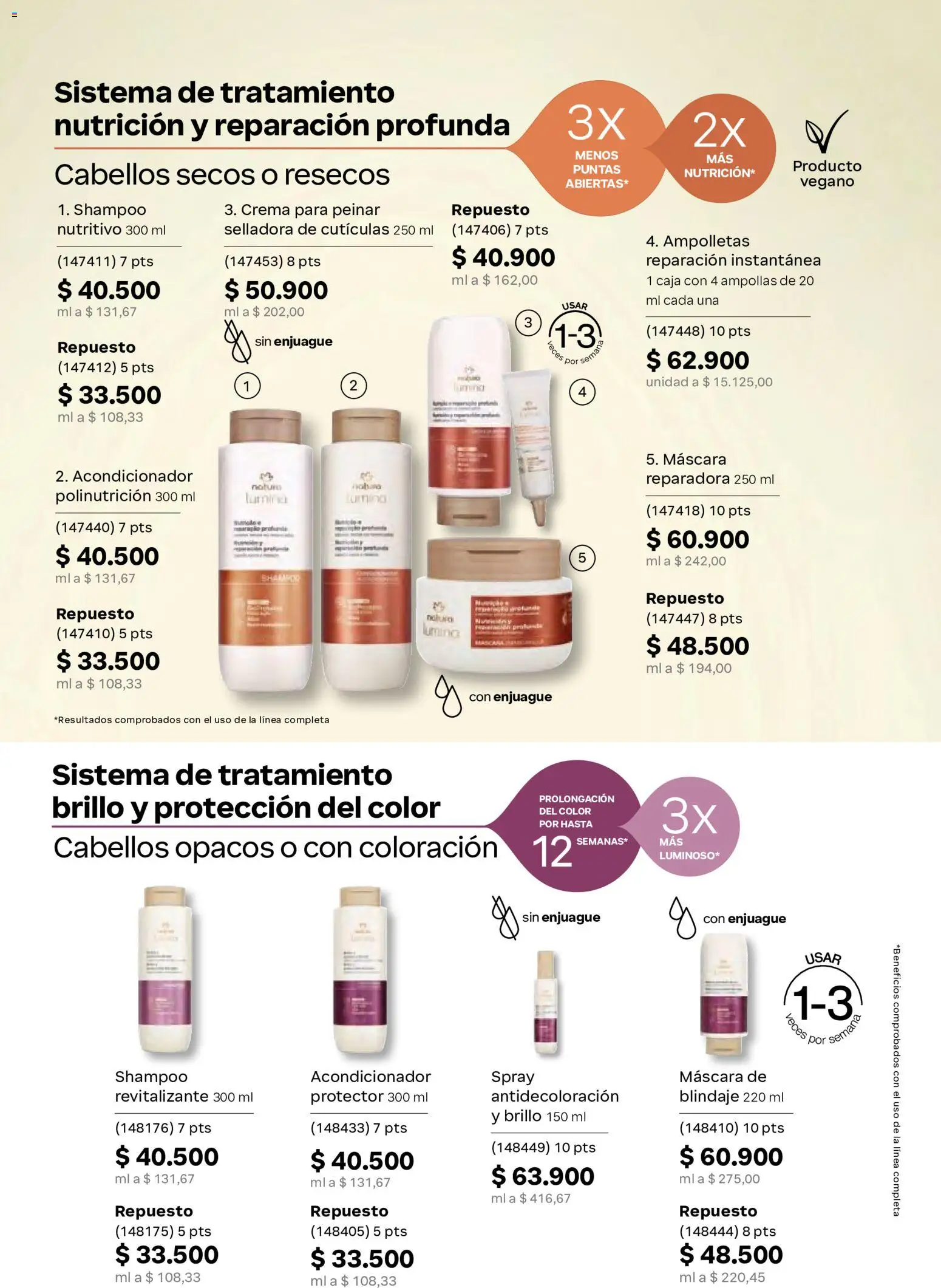 Natura revista - valida desde el 29.04.2026 | Página: 148 | Productos: Crema, Shampoo, Caja, Máscara