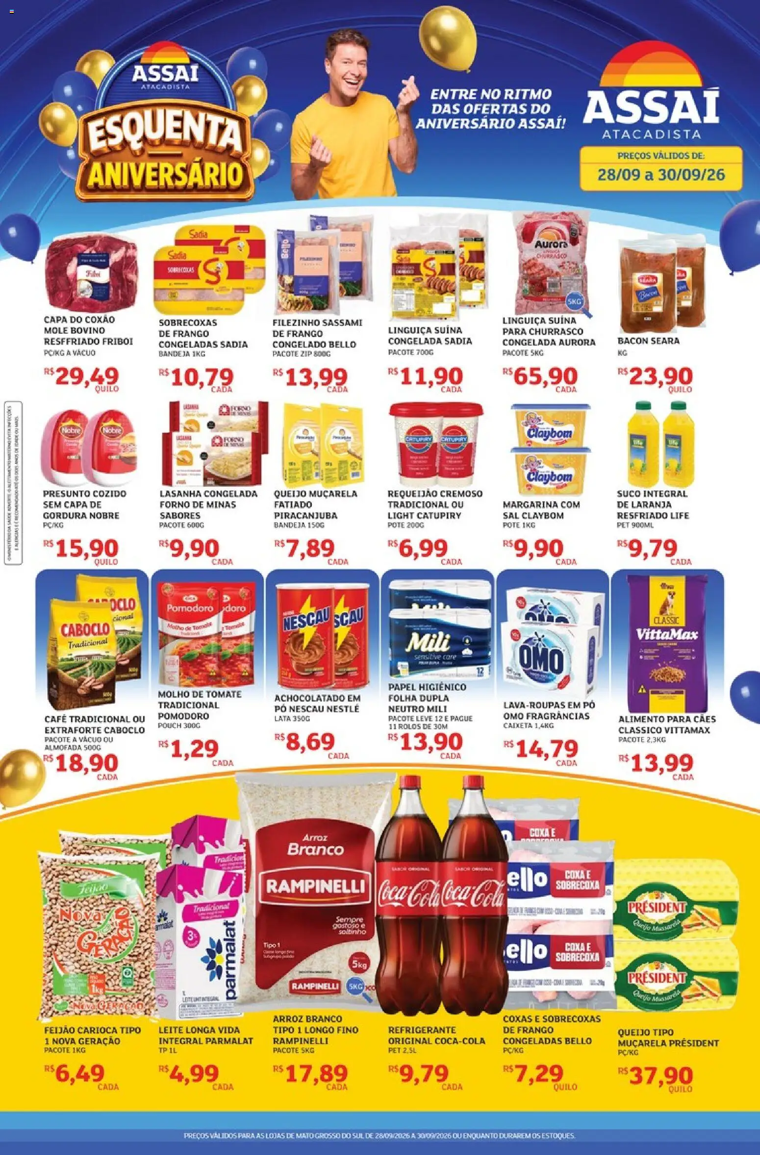 Assaí Atacadista Folheto - válido de 28/09/2026 | Página: 1 | Produtos: Forno, Tomate, Pó, Muçarela