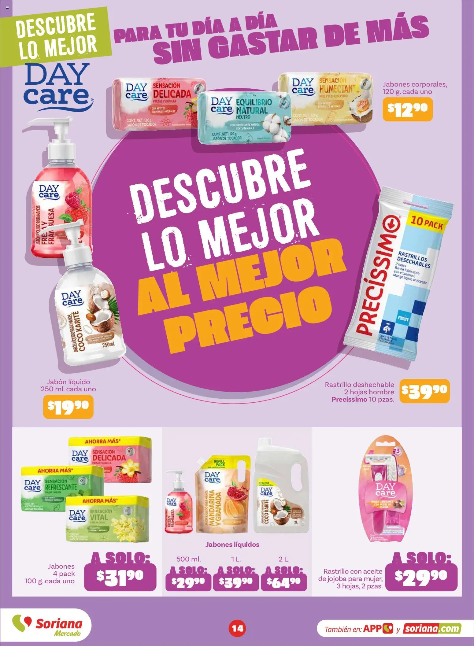 Nuevas ofertas de Soriana válidas en toda la República Mexicana desde el 31/08/2026. ¡Encuentra las mejores ofertas en Soriana folleto! | Página: 14 | Productos: Lubricante, Mango, Granada, Jabón