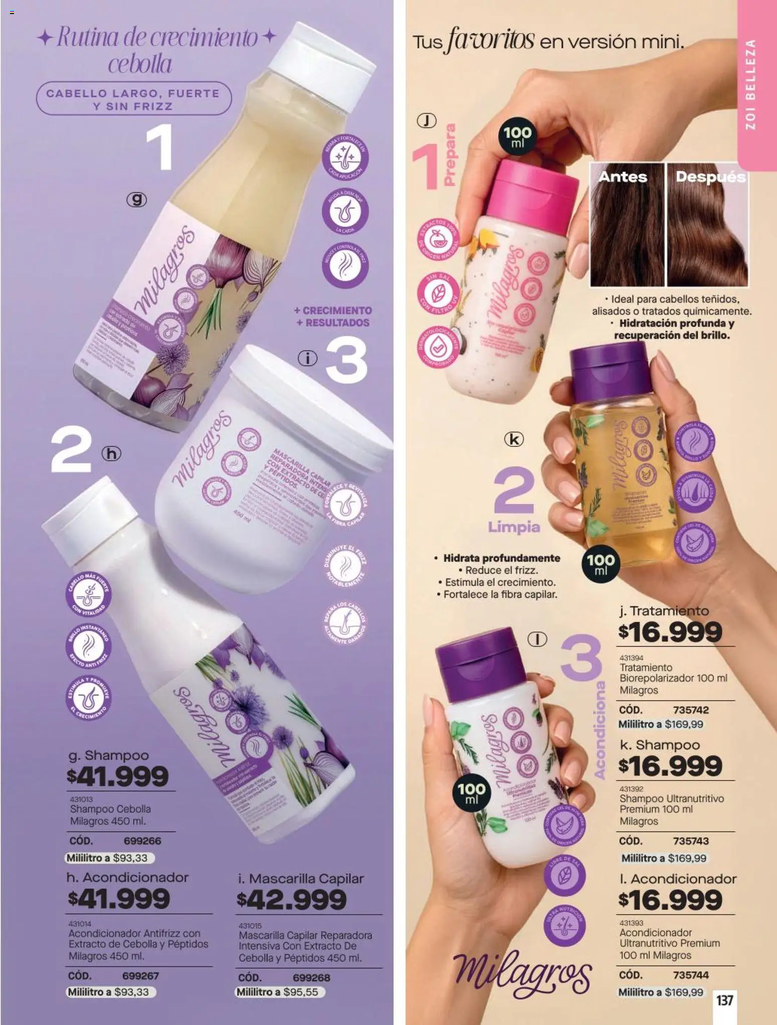 Carmel revista - valida desde el 11/08/2026 | Página: 137 | Productos: Sal, Shampoo, Cebolla, Acondicionador
