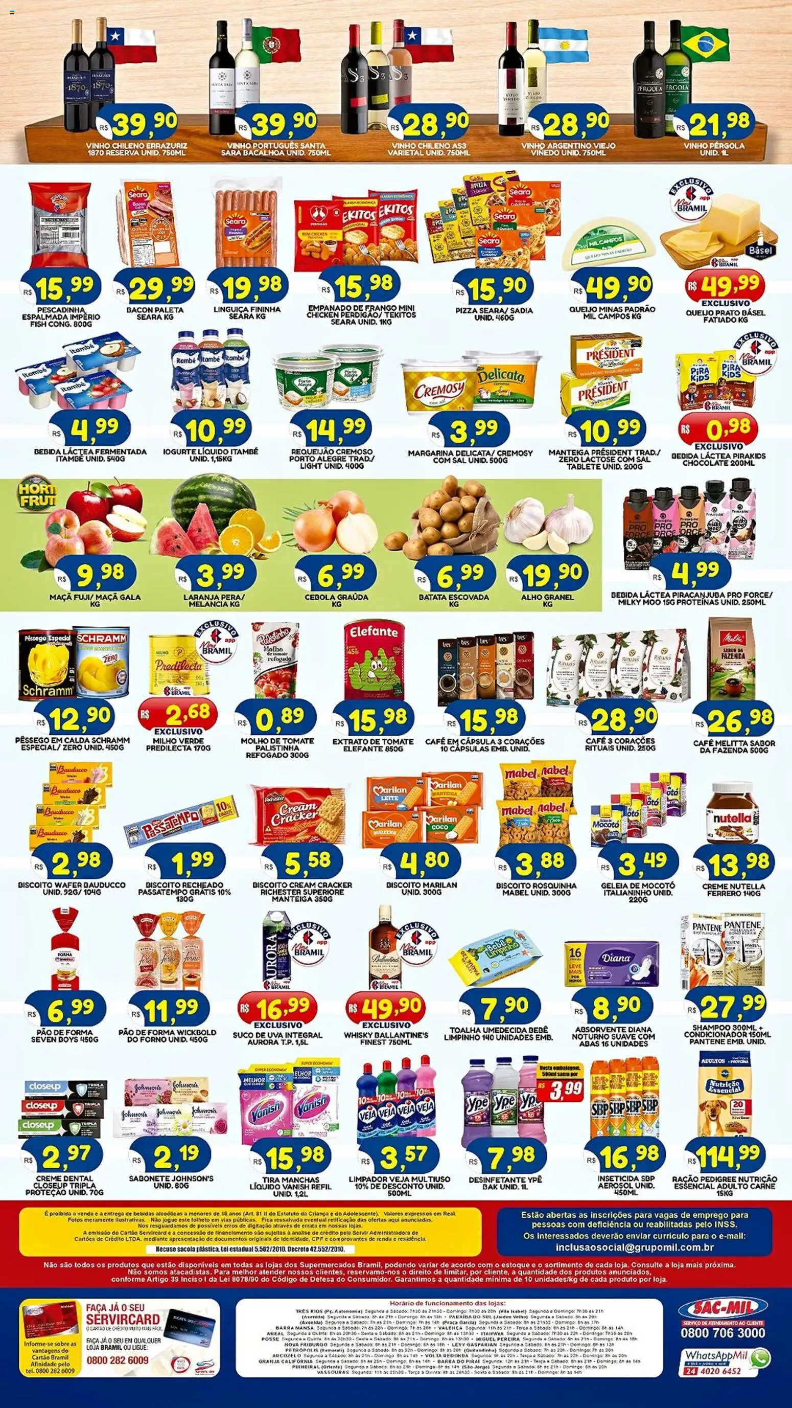 Bramil Supermercados Folheto - válido de 18/09/2026 | Página: 2 | Produtos: Melancia, Whisky, Pizza, Sacola