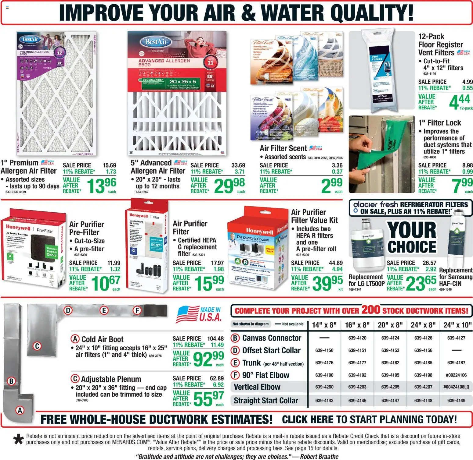 Menards Weekly Ad - valid from 20.05.2026 | Page: 21 | Products: Water, Cap, Connector, Air Filter