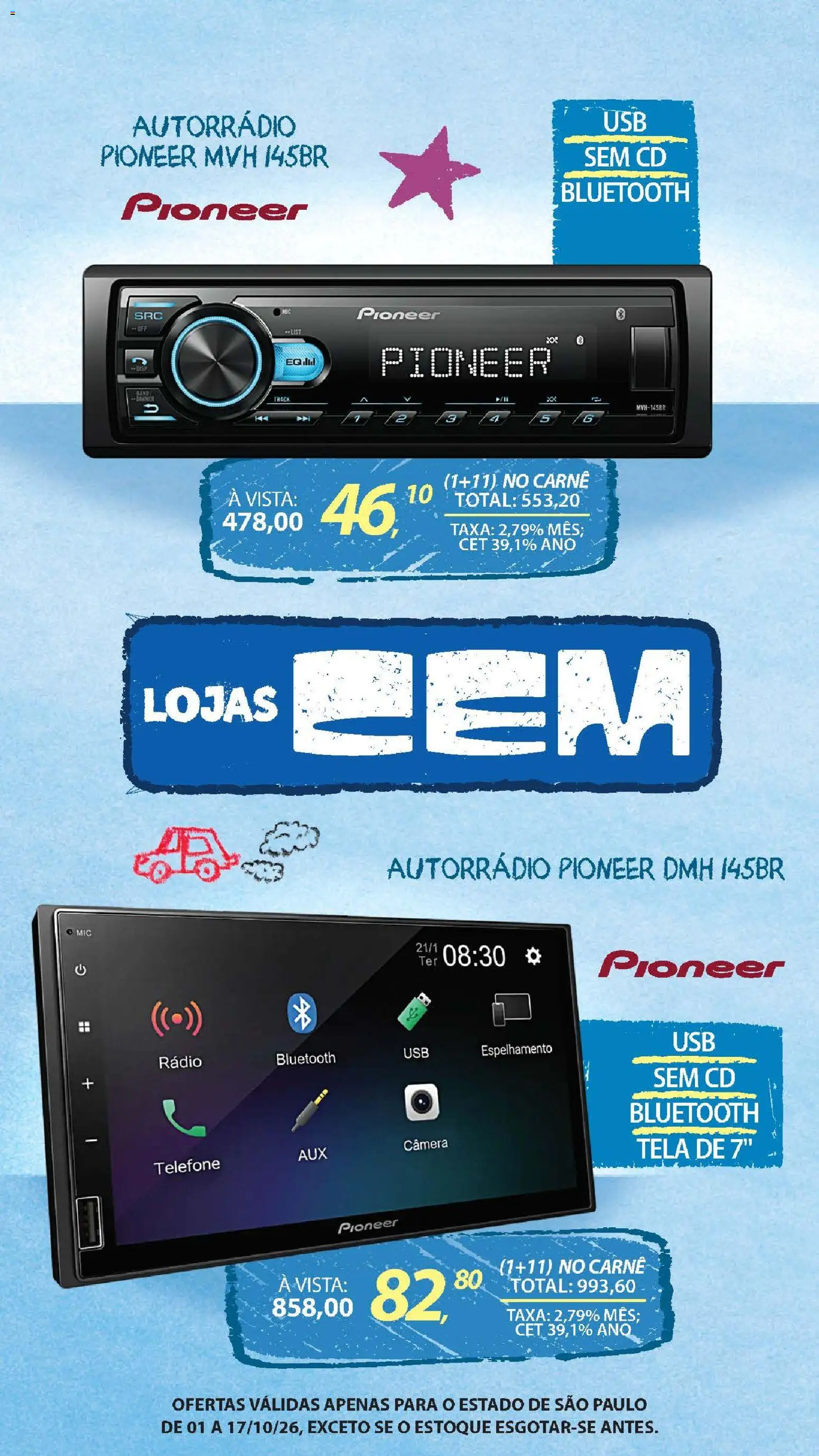 Lojas Cem Folheto - válido de 01/10/2026 | Página: 29 | Produtos: Tela, Carne, Telefone, Câmera