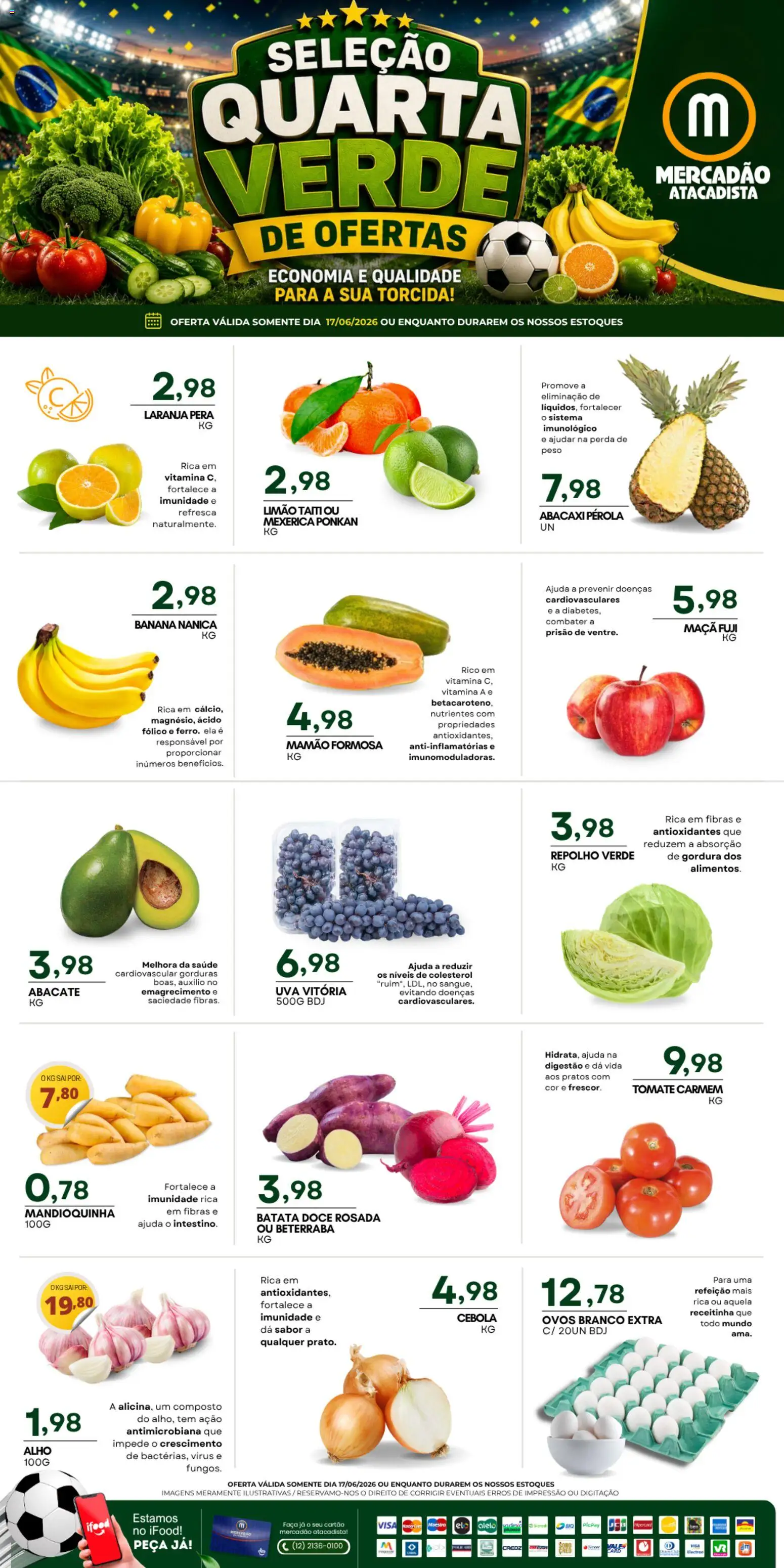 Mercadão Atacadista Folheto - válido de 17.06.2026 | Página: 1 | Produtos: Beterraba, Cebola, Faca, Abacaxi