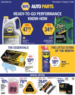 Preview of NAPA Auto Parts weekly flyer from shop NAPA Auto Parts valid from Aug 1, 2026