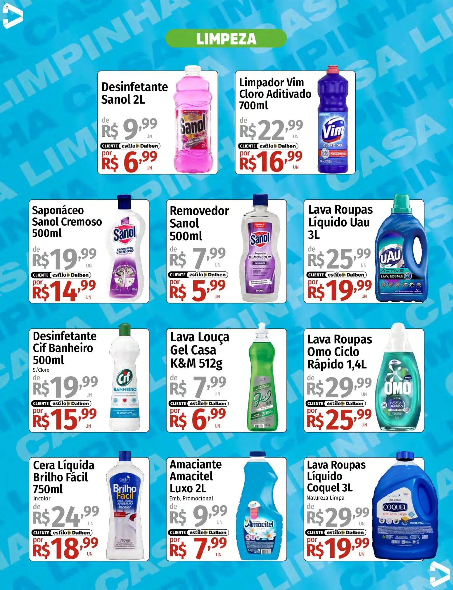 Supermercado Dalben Folheto - válido de 03/08/2026 | Página: 2 | Produtos: Cloro, Roupas, Saponáceo, Desinfetante