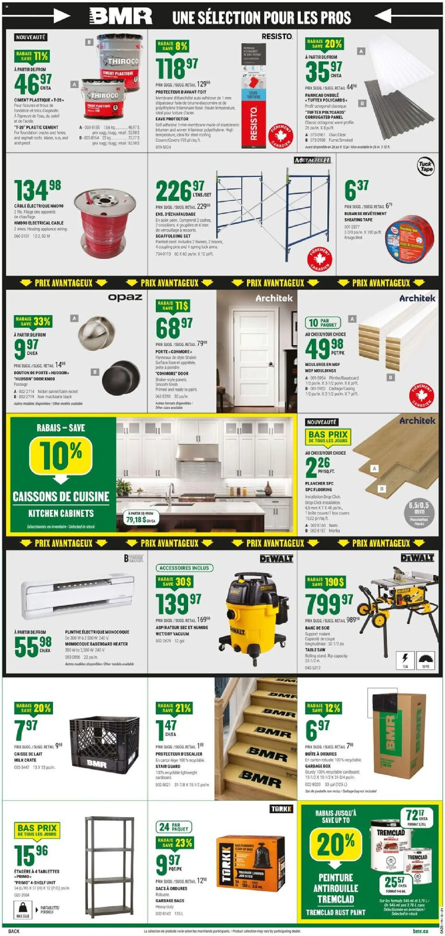 BMR flyer valid from Aug 27, 2026 | Page: 2 | Products: Garbage bags, Cable, Shelf, Box