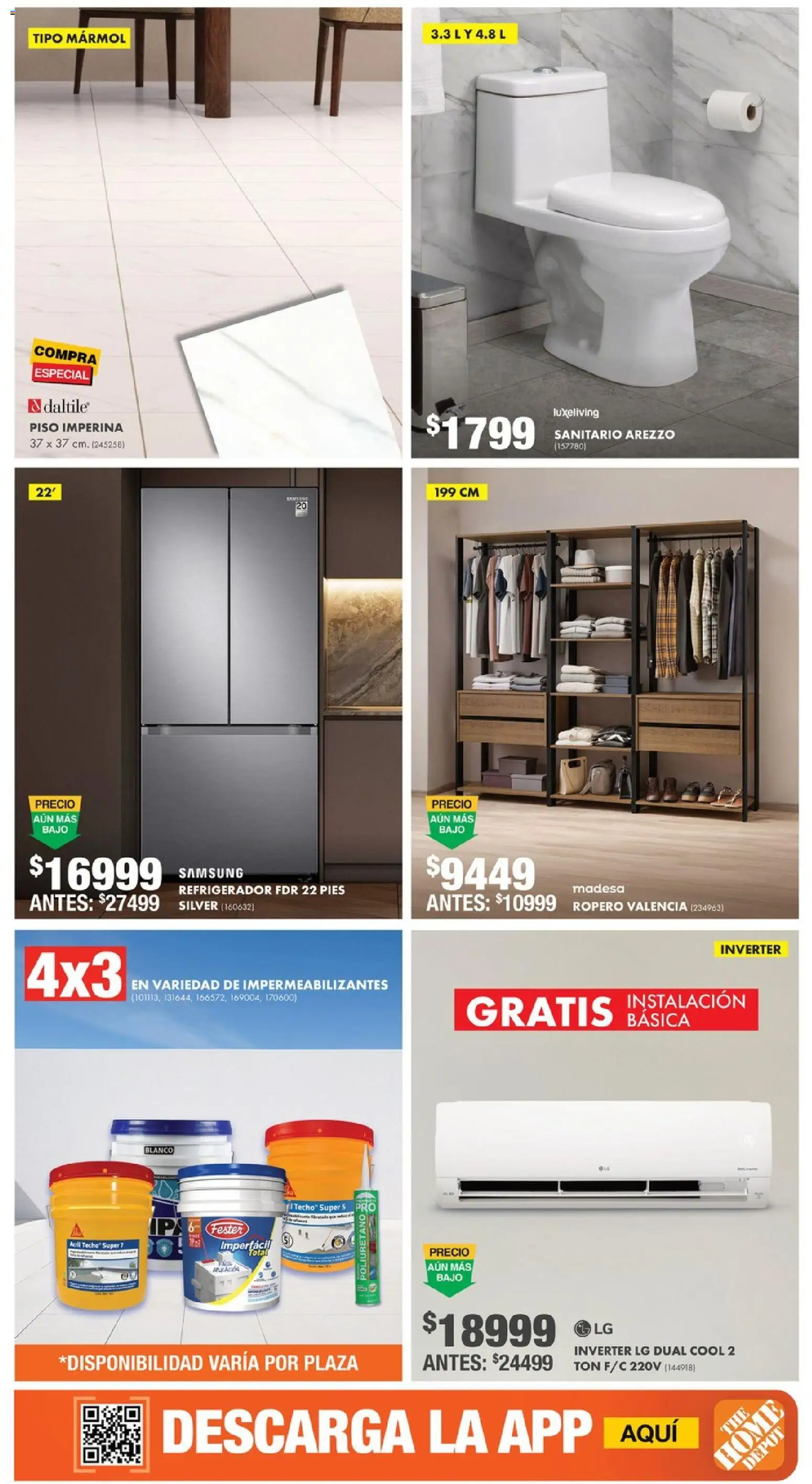 Nuevas ofertas de Home Depot válidas en toda la República Mexicana desde el 16/07/2026. ¡Encuentra las mejores ofertas en Home Depot catálogo! | Página: 2 | Productos: Refrigerador, Ropero