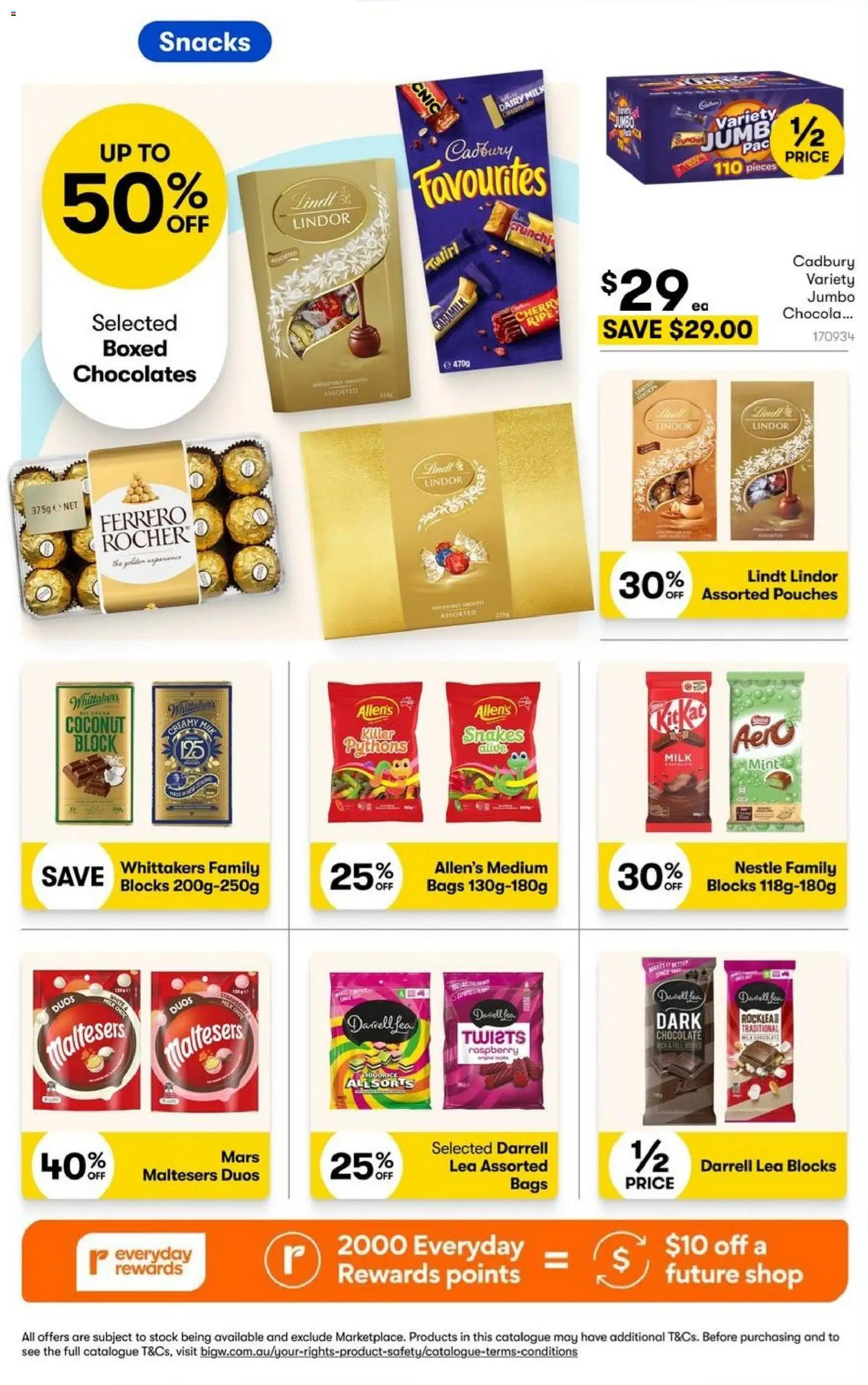 Big W catalogue - valid from 20/08/2026 | Page: 9 | Products: Snacks, Chocolate, Raspberry, Lindor