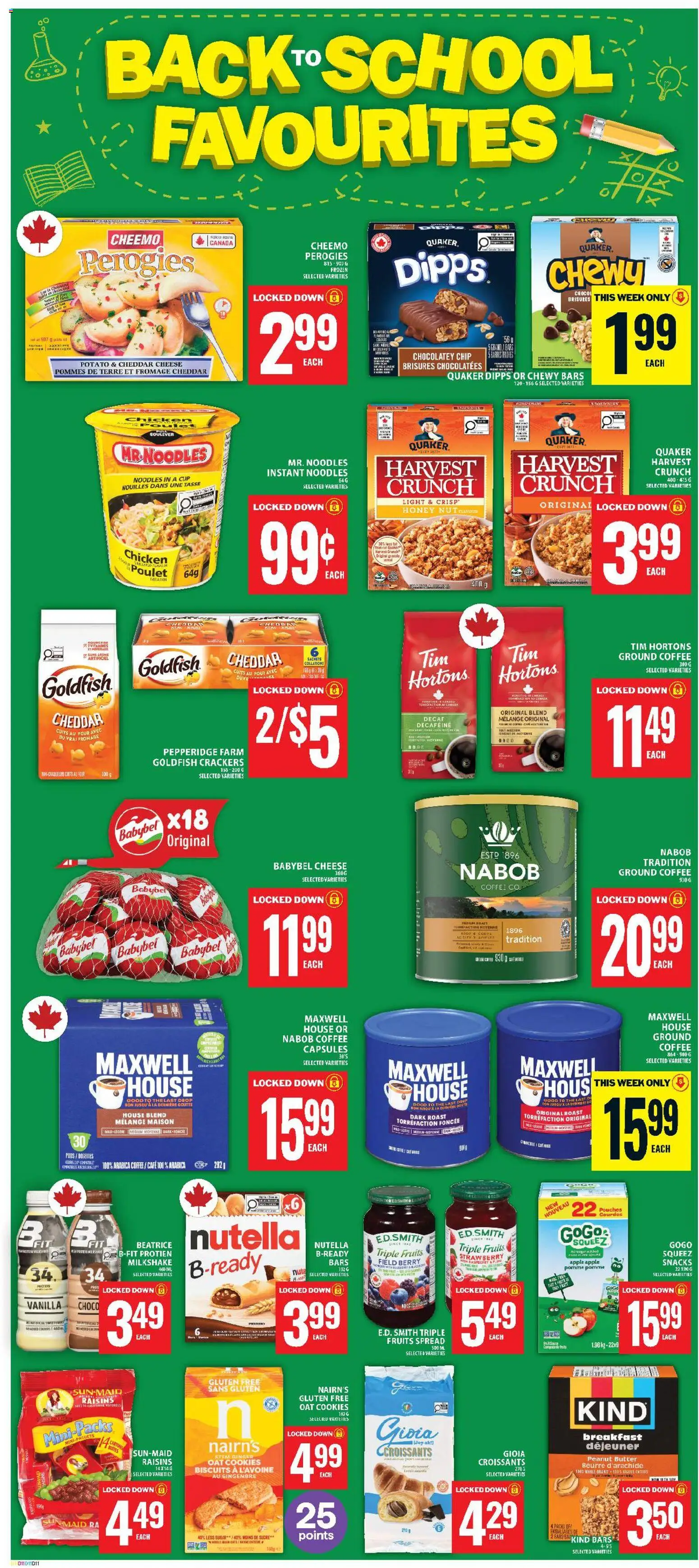 Food Basics flyer valid from Aug 20, 2026 | Page: 10 | Products: Peanut butter, Raisins, Sachets, Coffee