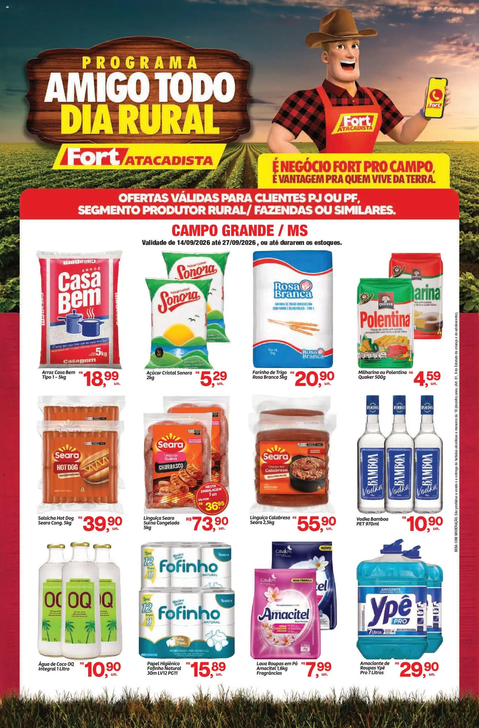 Fort Atacadista Folheto - válido de 14/09/2026 | Página: 1 | Produtos: Feijão, Bebidas, Água, Amaciante