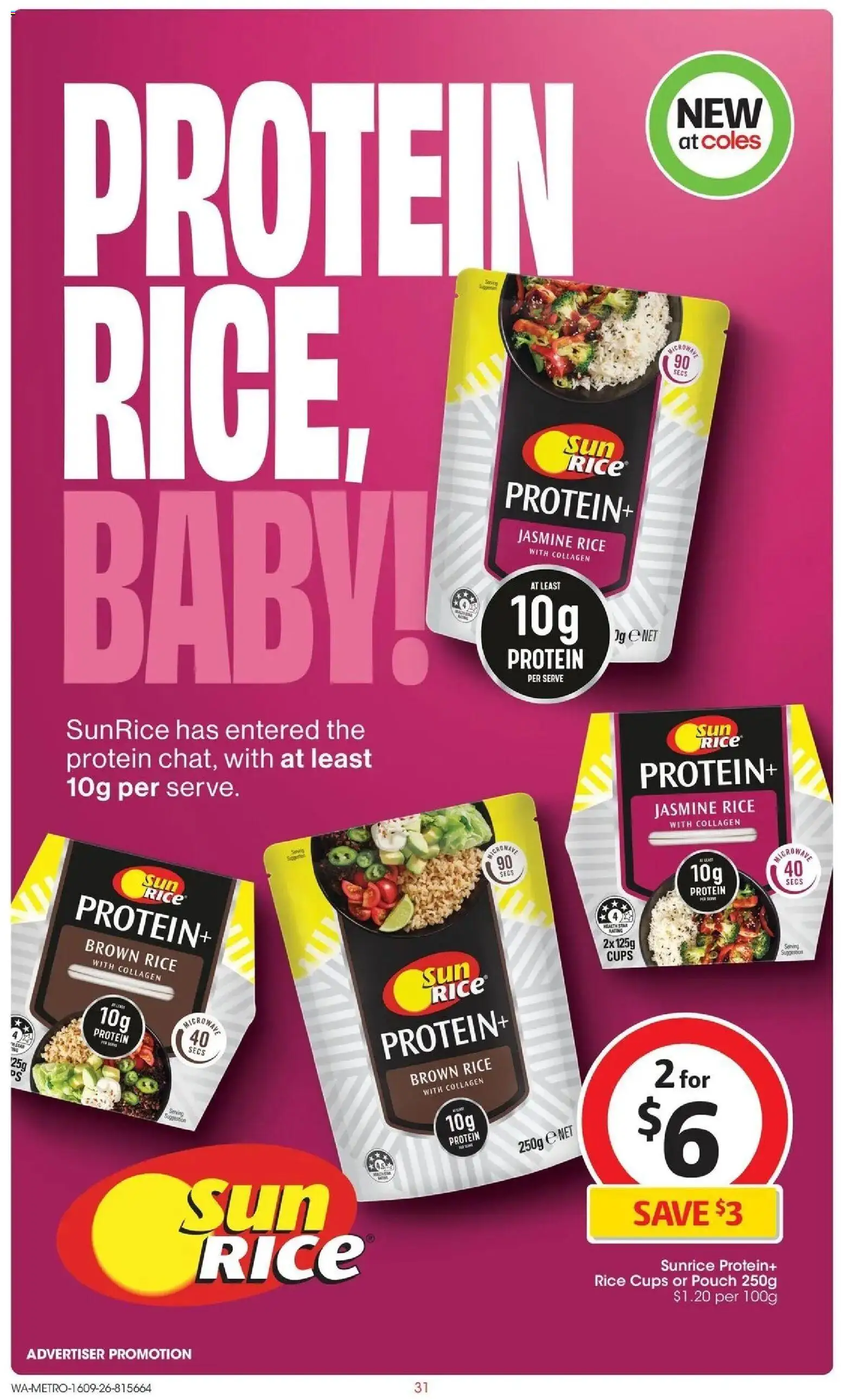 ﻿Coles catalogue valid from 16/09/2026 > Online Australia | Page: 31 | Products: Protein, Rice, Brown rice, Microwave