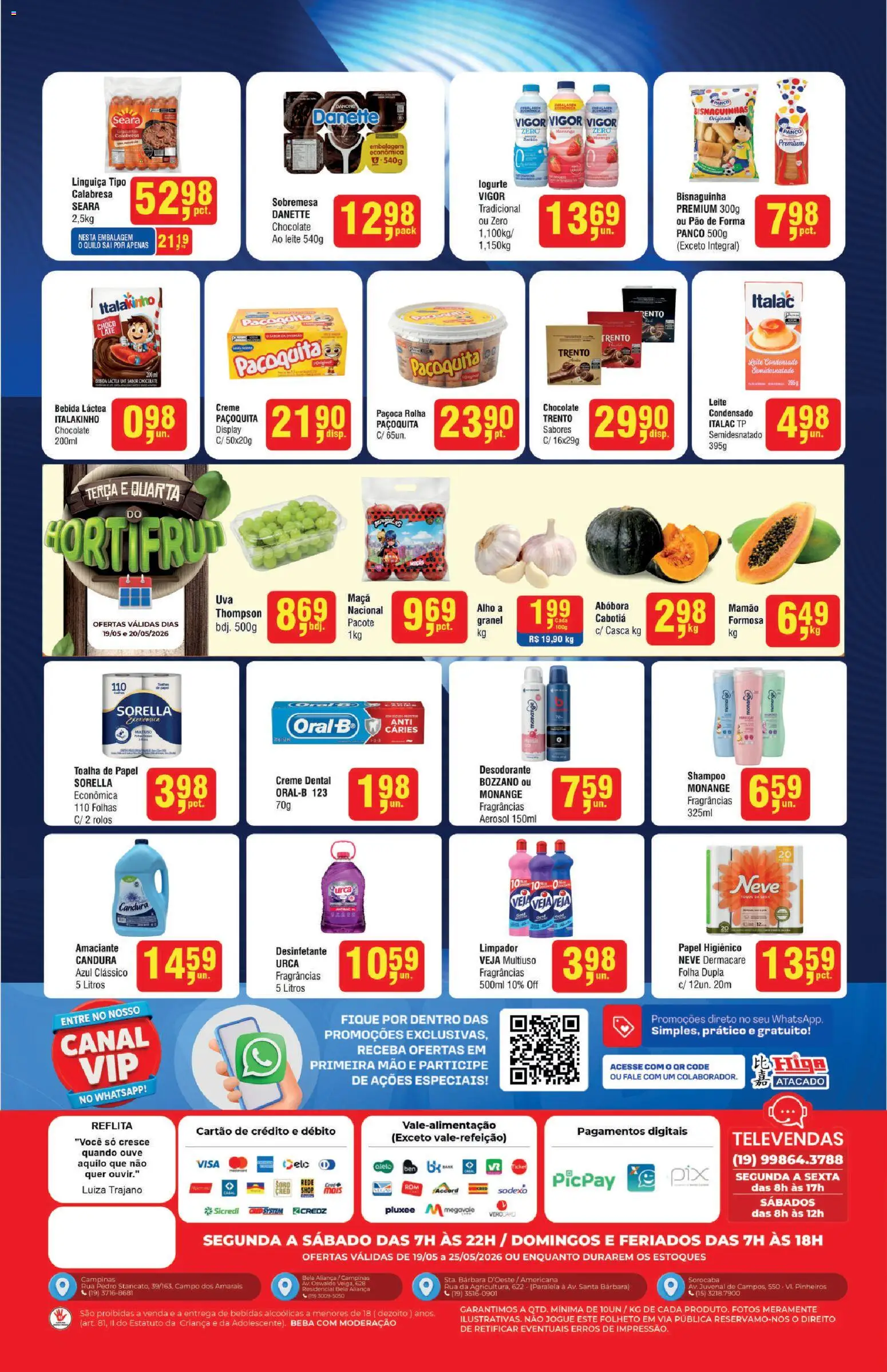 Higa Atacado Folheto - válido de 19.05.2026 | Página: 2 | Produtos: Pão, Bebida, Mamão, Creme dental