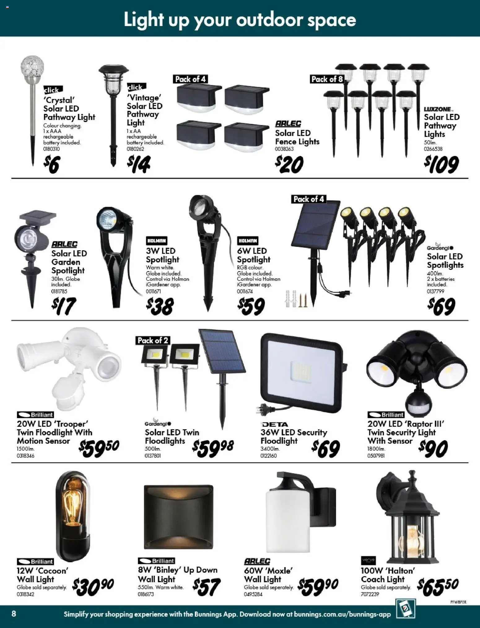 Bunnings Warehouse catalogue - valid from 20.05.2026 | Page: 8 | Products: Battery, Fence, Light, Batteries