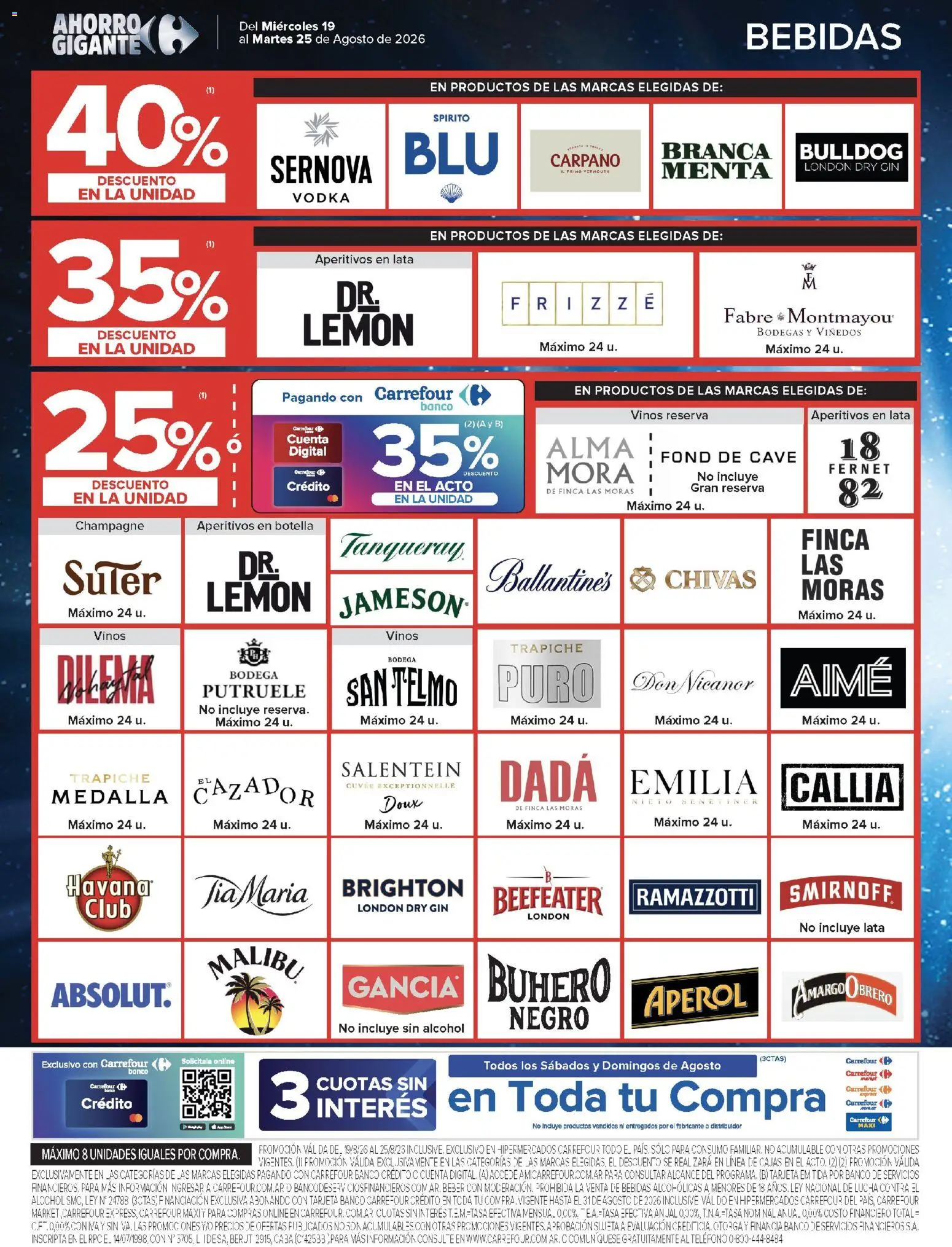 Carrefour ofertas │ válido desde el 19/08/2026 | Página: 13 | Productos: Teléfono, Medalla, Bebidas, Champagne