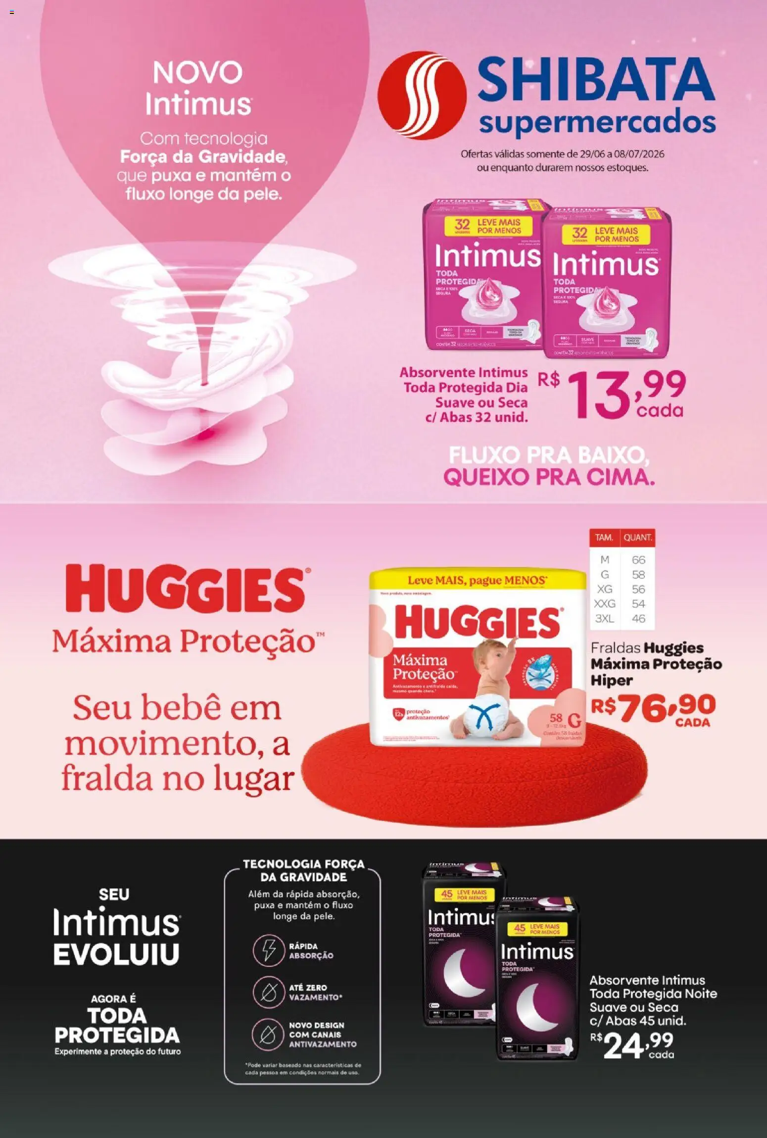 Shibata Folheto - válido de 06/07/2026 | Página: 1 | Produtos: Fraldas, Absorvente