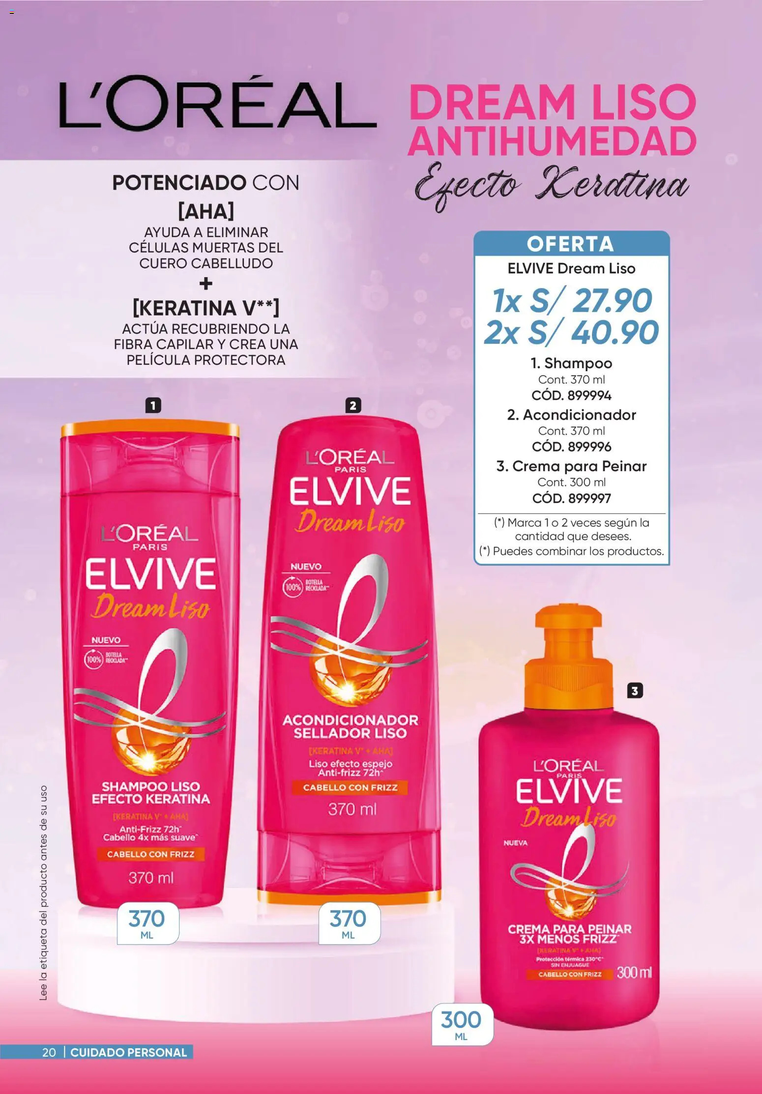 Catálogo Azzorti válido desde 27/07/2026 | Página: 20 | Productos: Shampoo, Acondicionador, Espejo, Crema