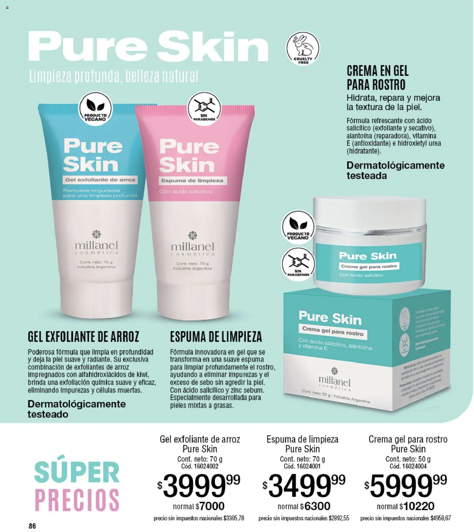 Millanel - Catálogo │ válido desde el 30/03/2026 | Página: 86 | Productos: Exfoliante, Espuma, Puré, Crema