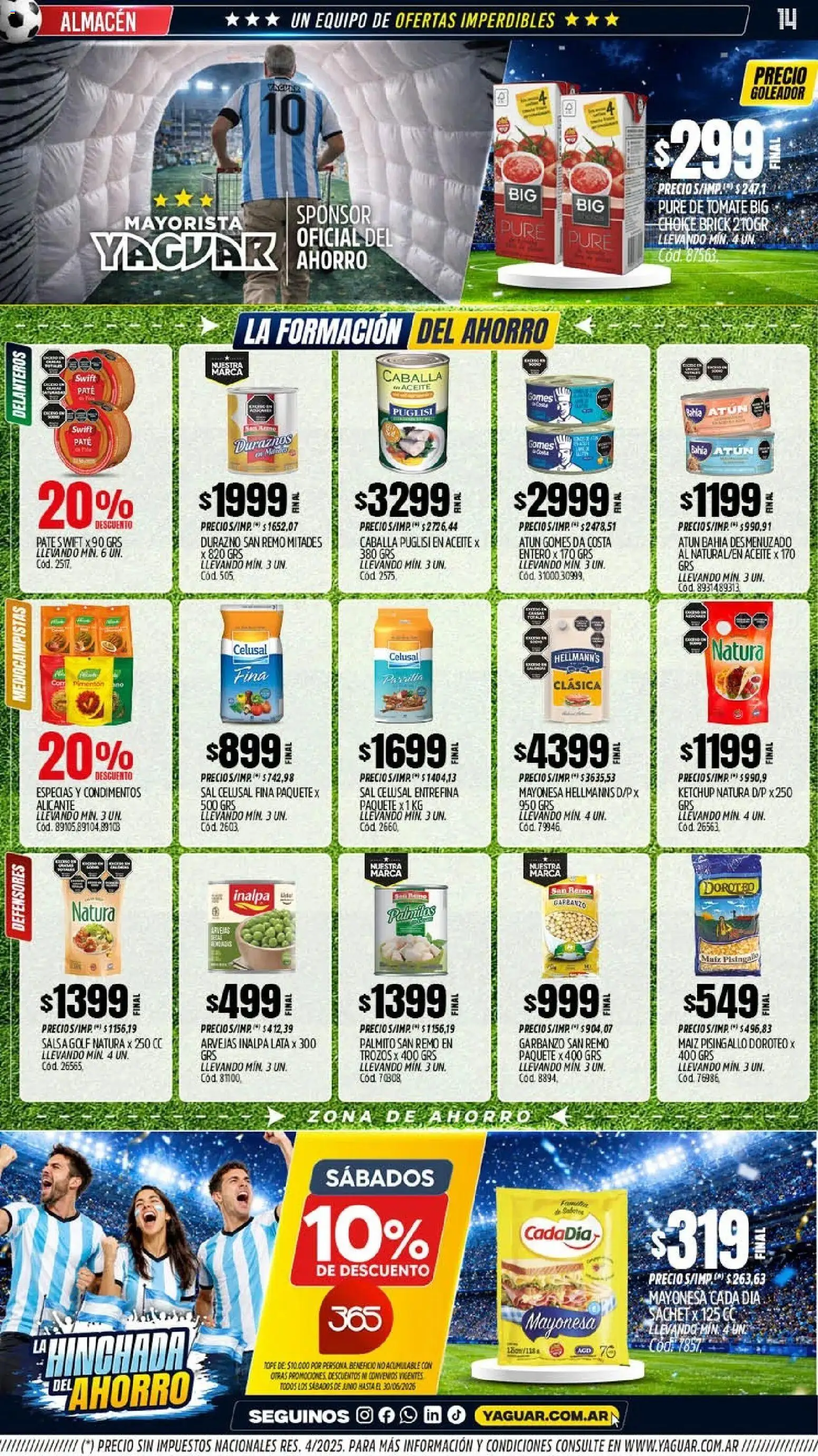 Yaguar - Oferta Semanal Parque Chacabuco │ válido desde el 01.06.2026 | Página: 15 | Productos: Maiz, Atún, Tomate, Caballa