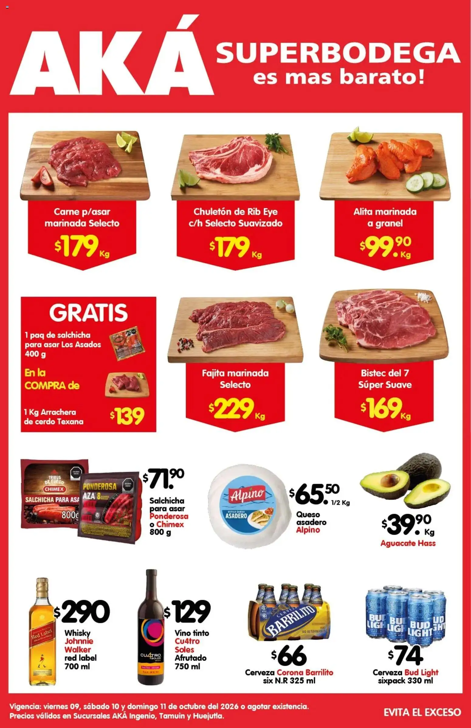 Nuevas ofertas de Arteli válidas en toda la República Mexicana desde el 09/10/2026. ¡Encuentra las mejores ofertas en Arteli folleto Carnita Asada Aká Superbodegas Foraneas! | Página: 1