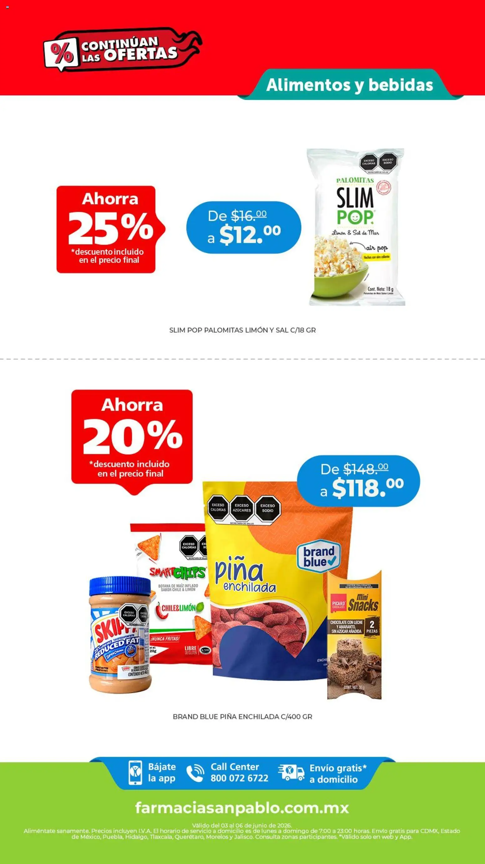 Nuevas ofertas de Farmacia San Pablo válidas en toda la República Mexicana desde el 03.06.2026. ¡Encuentra las mejores ofertas en Farmacia San Pablo catálogo! | Página: 2 | Productos: Maíz, Azúcar, Limón, Chocolate