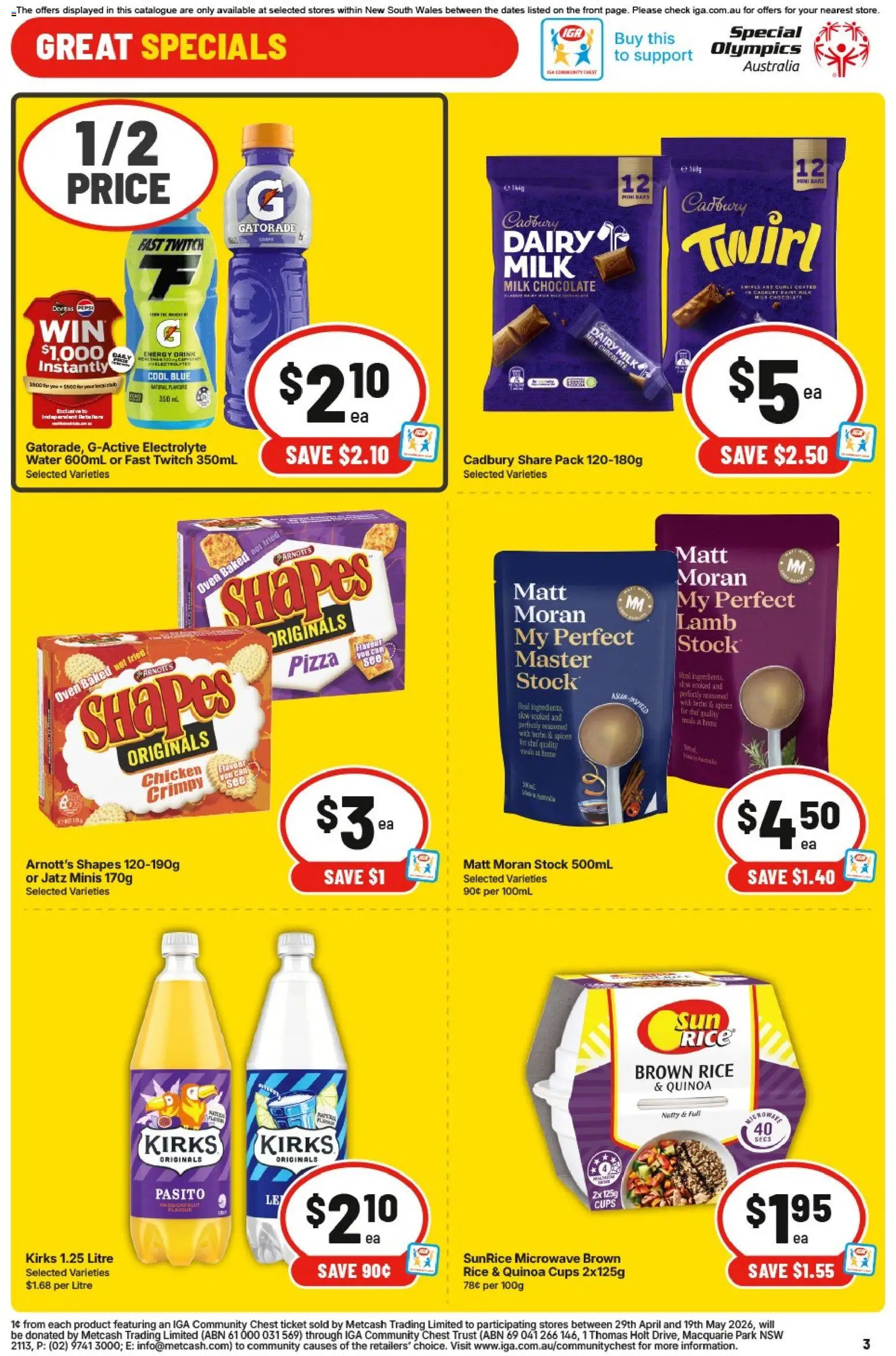 IGA catalogue - valid from 13.05.2026 | Page: 4 | Products: Cups, Energy drink, Rice, Water