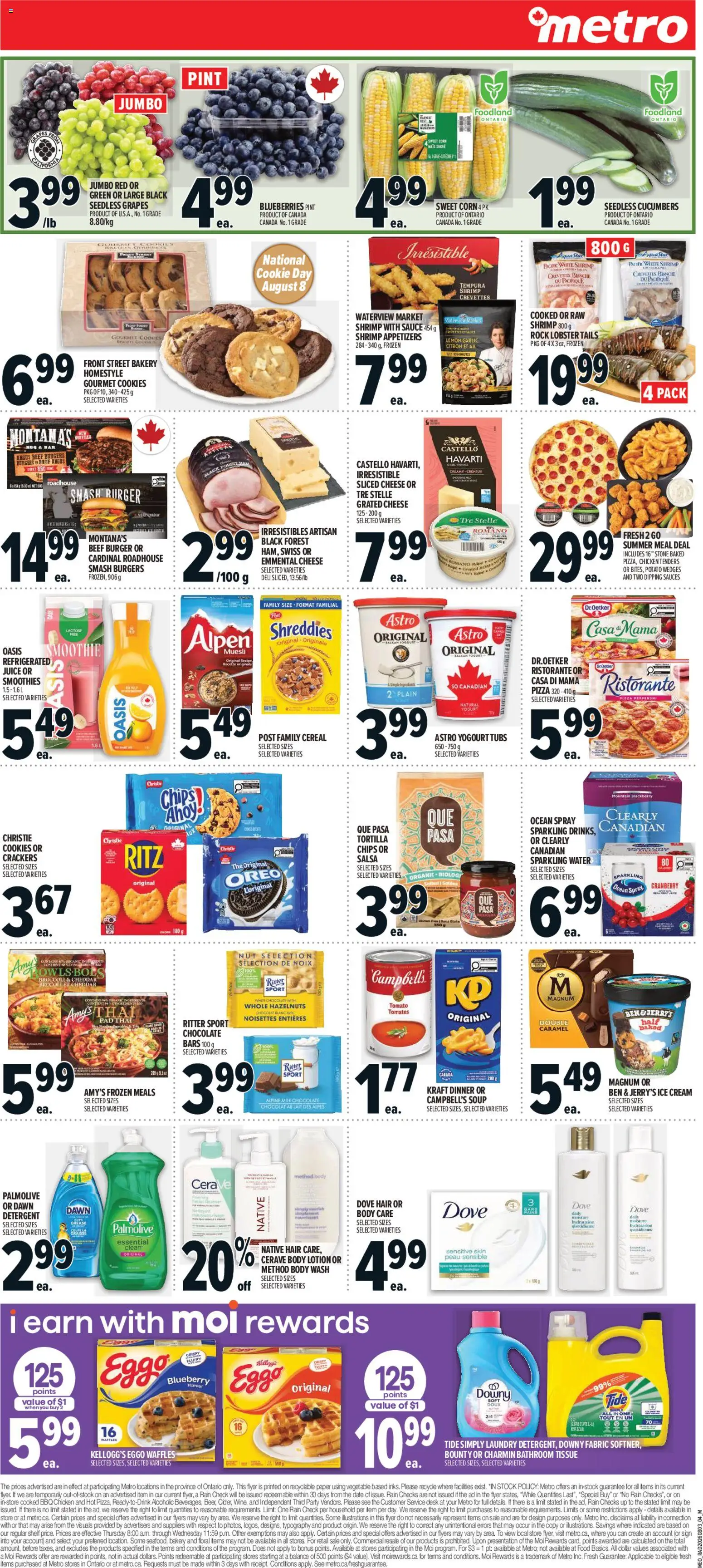Metro flyer valid from Aug 6, 2026 | Page: 2 | Products: Crackers, Shrimp, Cheddar, Yogurt