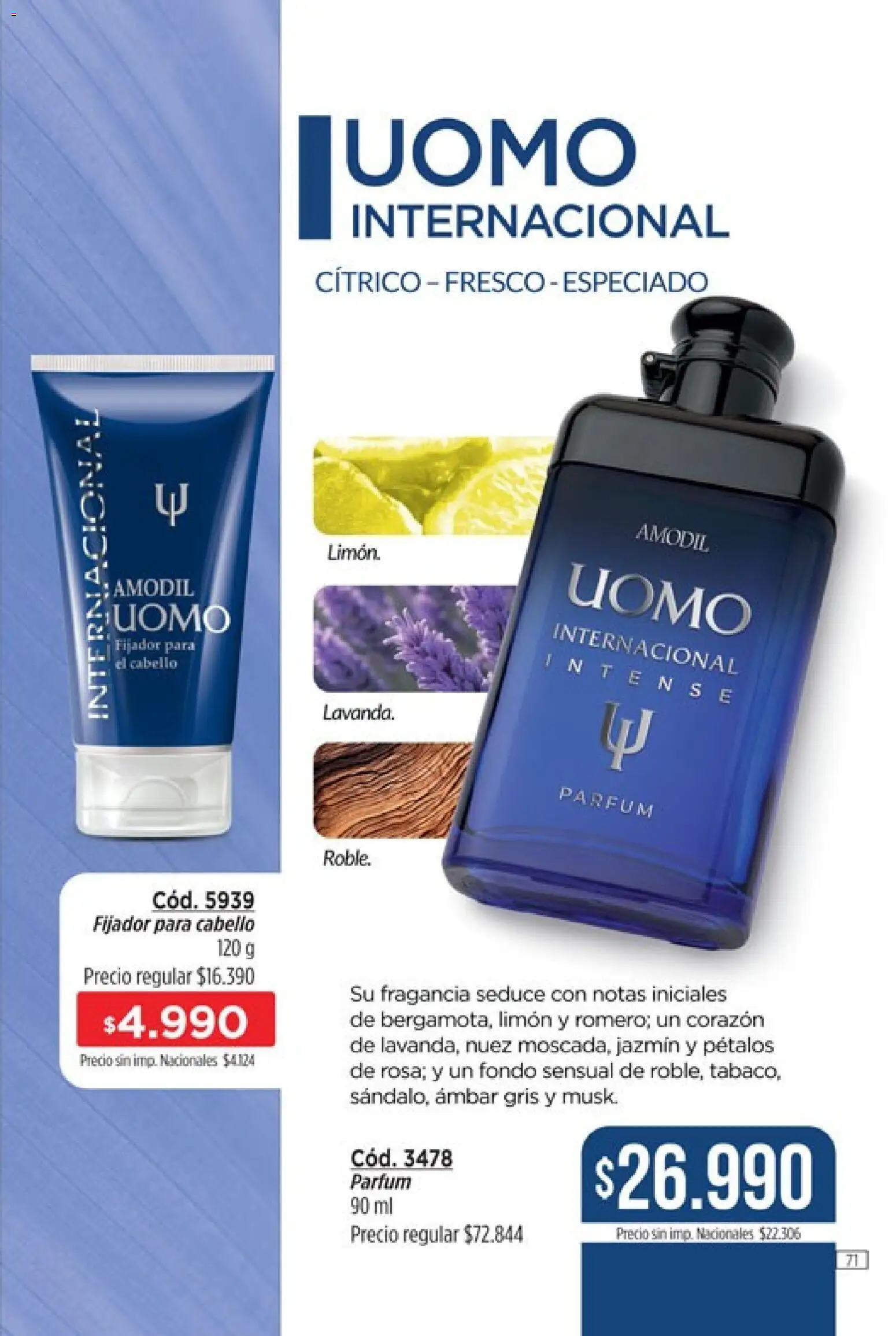 Catálogo Amodil Campaña 15 │ válido desde el 26/08/2026 | Página: 71 | Productos: Fragancia, Fijador, Limón, Nuez
