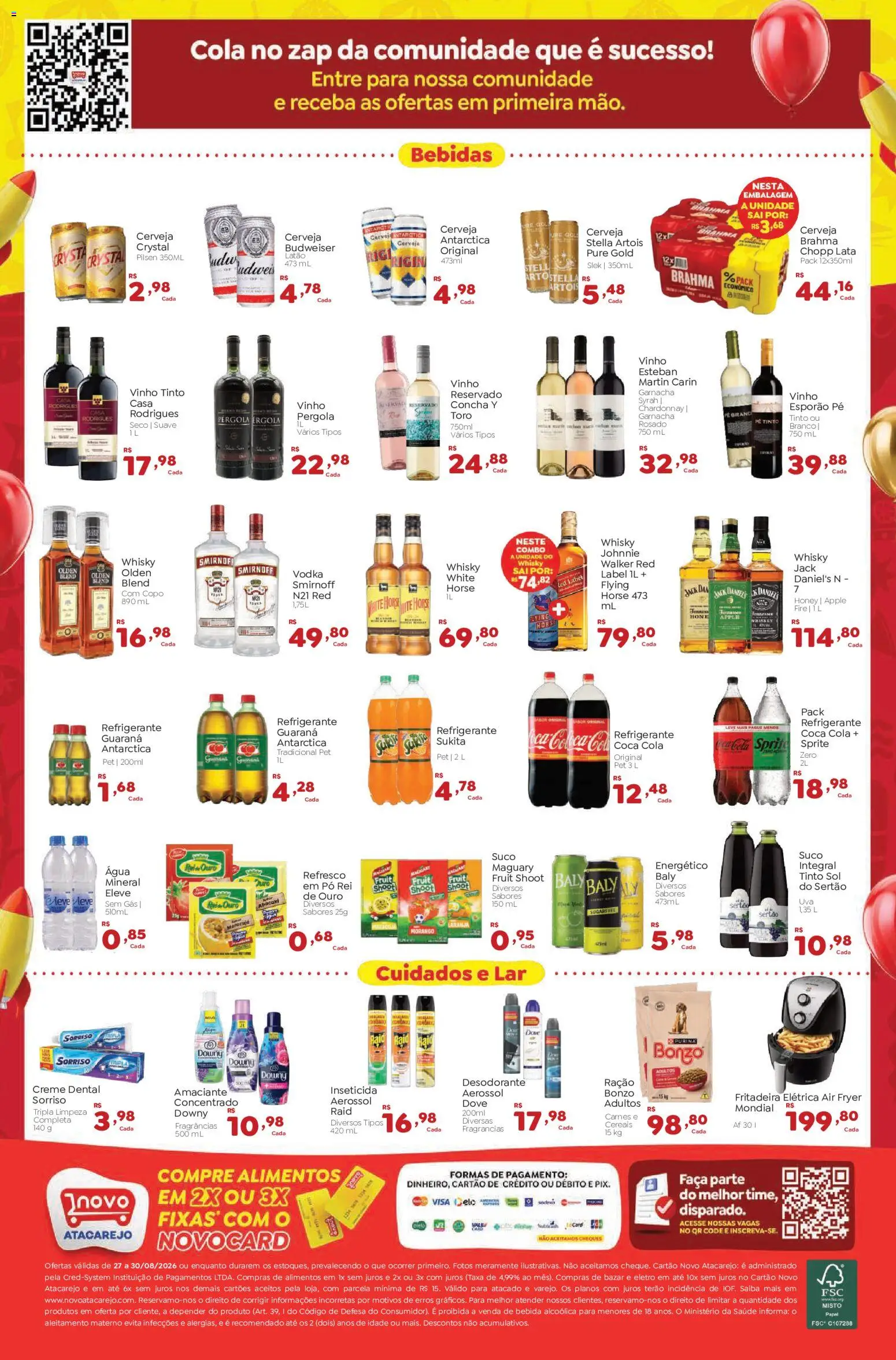 Novo Atacarejo Folheto - válido de 27/08/2026 | Página: 2 | Produtos: Refrigerante Sprite, Air fryer, Abacaxi, Bebida