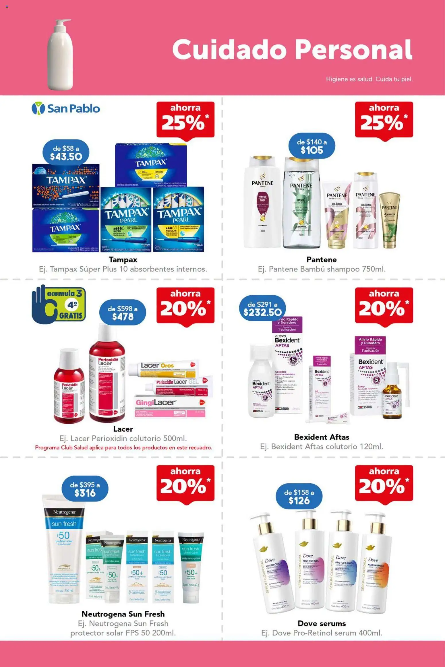 Nuevas ofertas de Farmacia San Pablo válidas en toda la República Mexicana desde el 09/08/2026. ¡Encuentra las mejores ofertas en Farmacia San Pablo catálogo! | Página: 9 | Productos: Serum, Shampoo, Protector solar