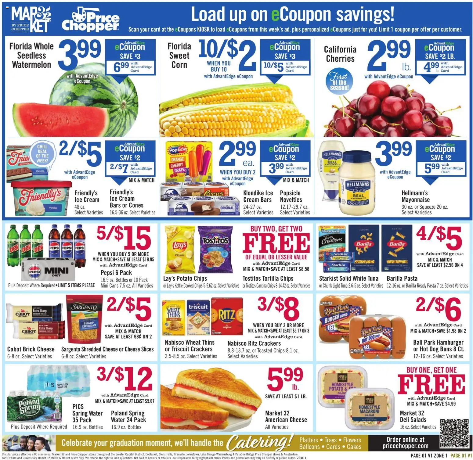 Price Chopper - Weekly Flyer - valid from 17.05.2026 | Page: 1 | Products: Cherries, Cheese, Water, Mayonnaise