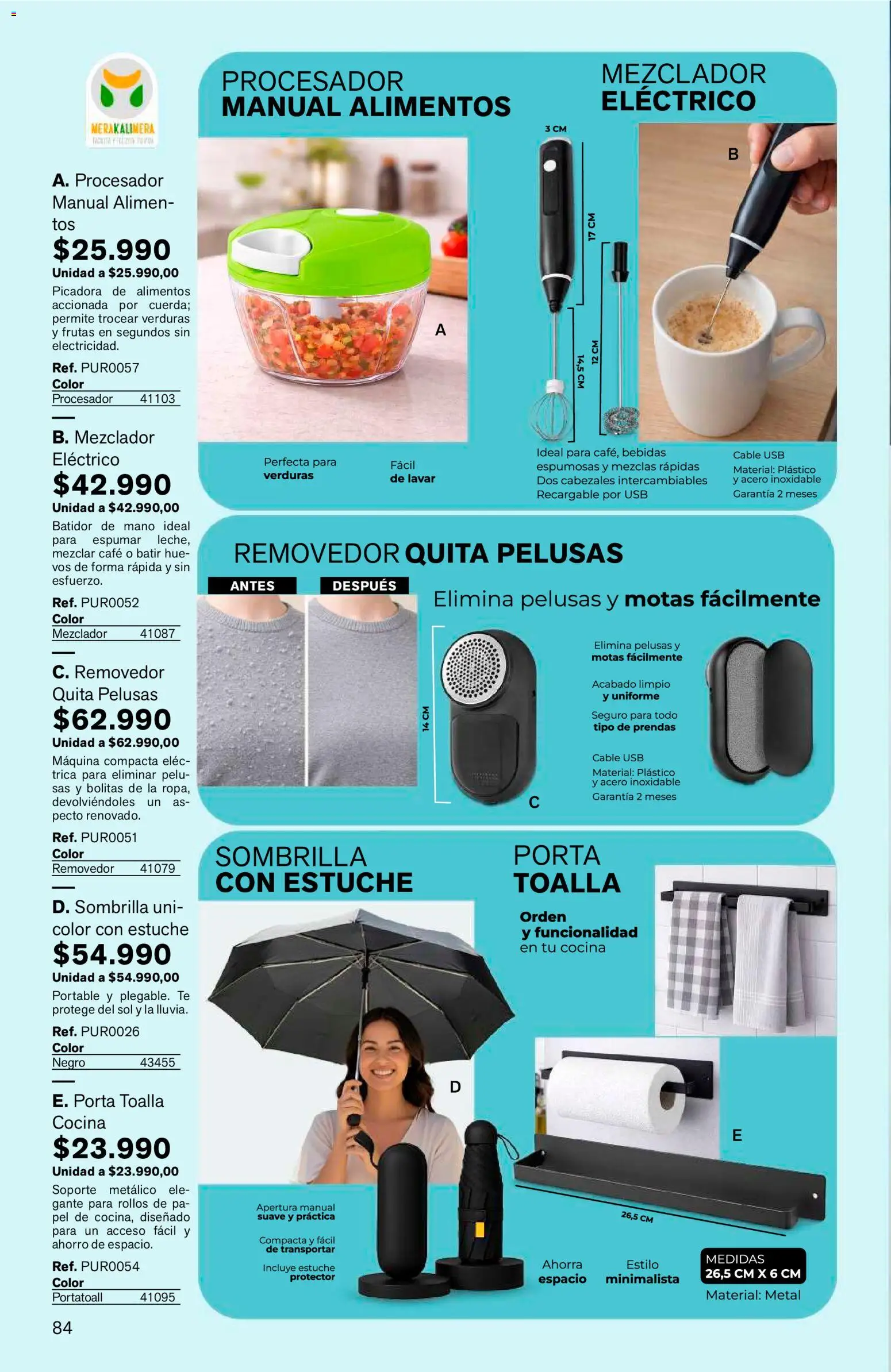 Leonisa revista - valida desde el 25/06/2026 | Página: 84 | Productos: Porta toalla, Usb, Mezclador, Cable USB