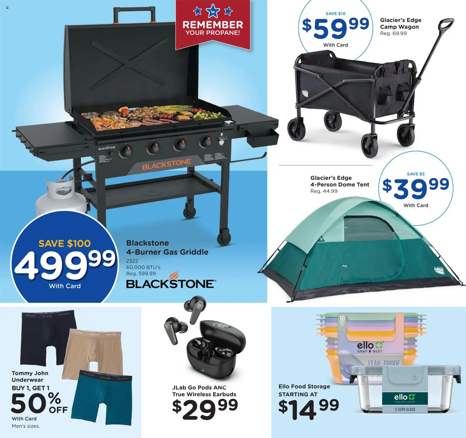 Fred Meyer Weekly Ad - valid from 08/19/2026 | Page: 2 | Products: Griddle, Tent, Underwear