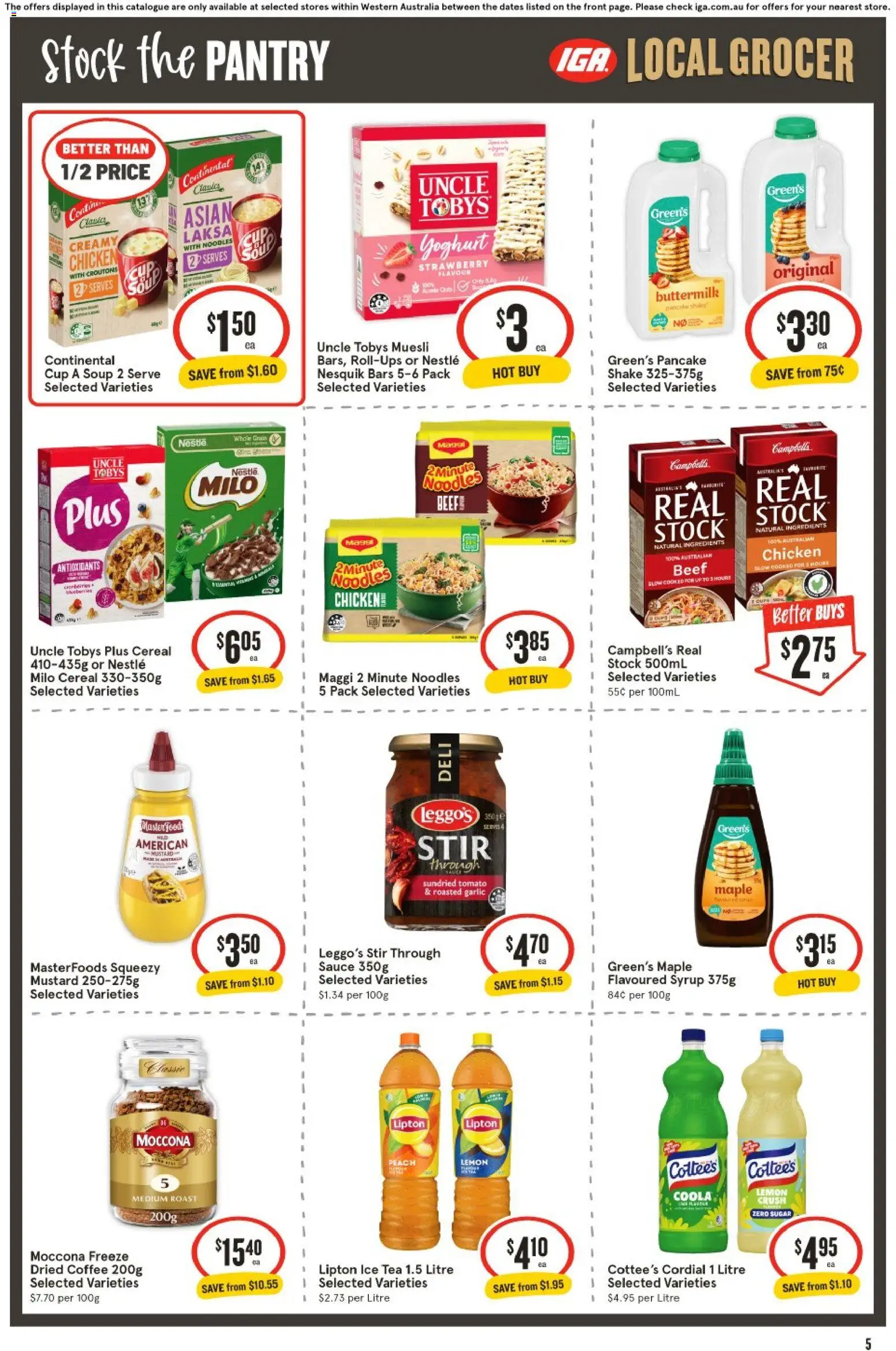 IGA catalogue - valid from 08/07/2026 | Page: 6 | Products: Noodles, Cereal, Sugar, Garlic