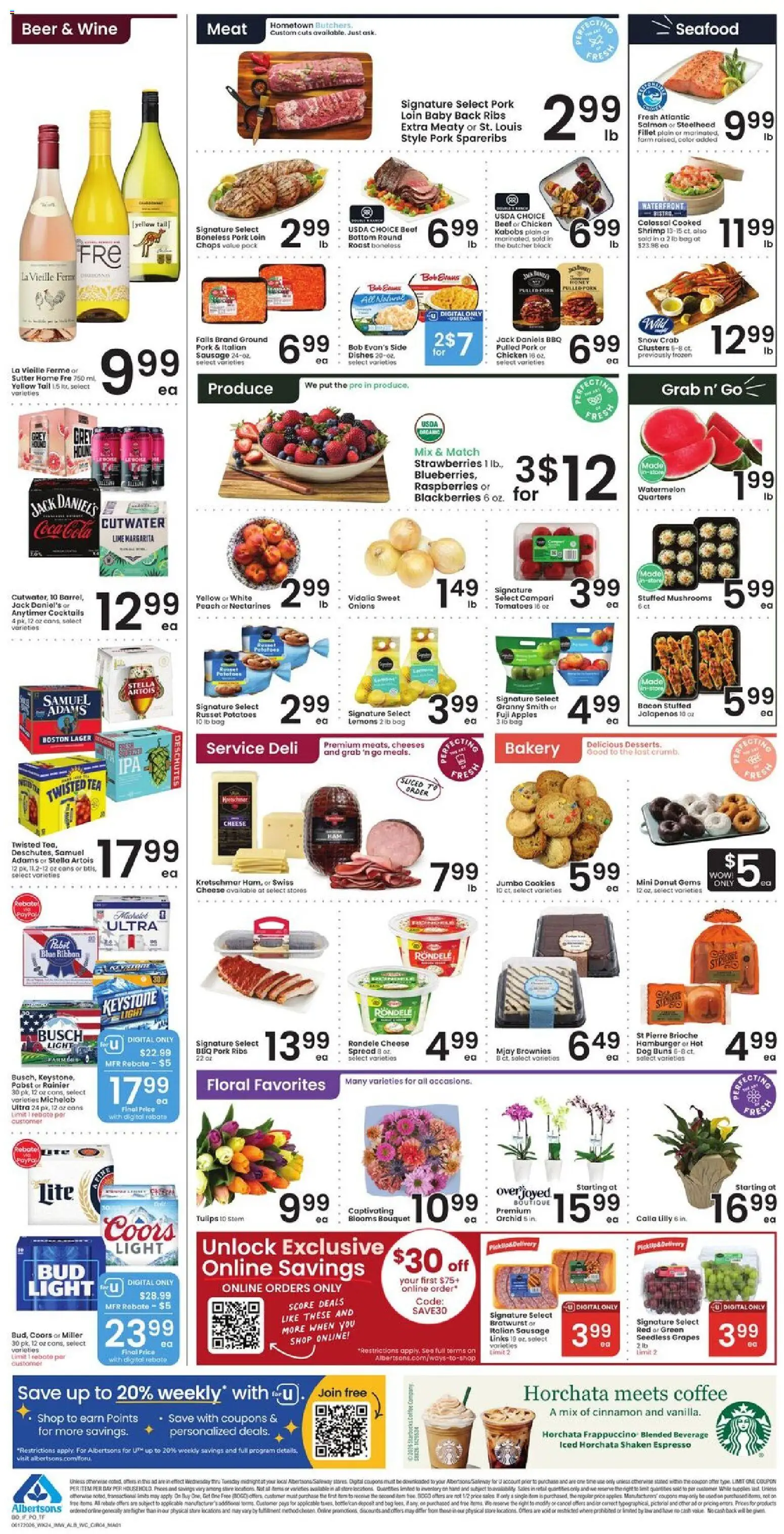 Albertsons Weekly Ad - valid from 17.06.2026 | Page: 5 | Products: Bakery, Mushrooms, Tea, Beef