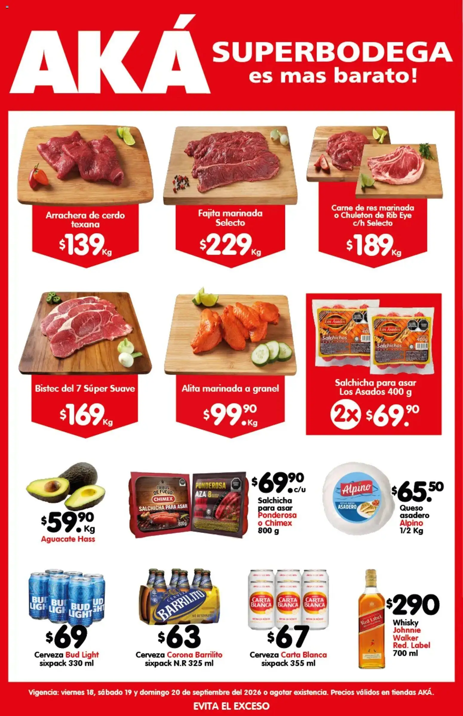 Nuevas ofertas de Arteli válidas en toda la República Mexicana desde el 18/09/2026. ¡Encuentra las mejores ofertas en Arteli folleto Carnita Asada Aká Superbodegas! | Página: 1 | Productos: Bistec, Aguacate, Res, Whisky