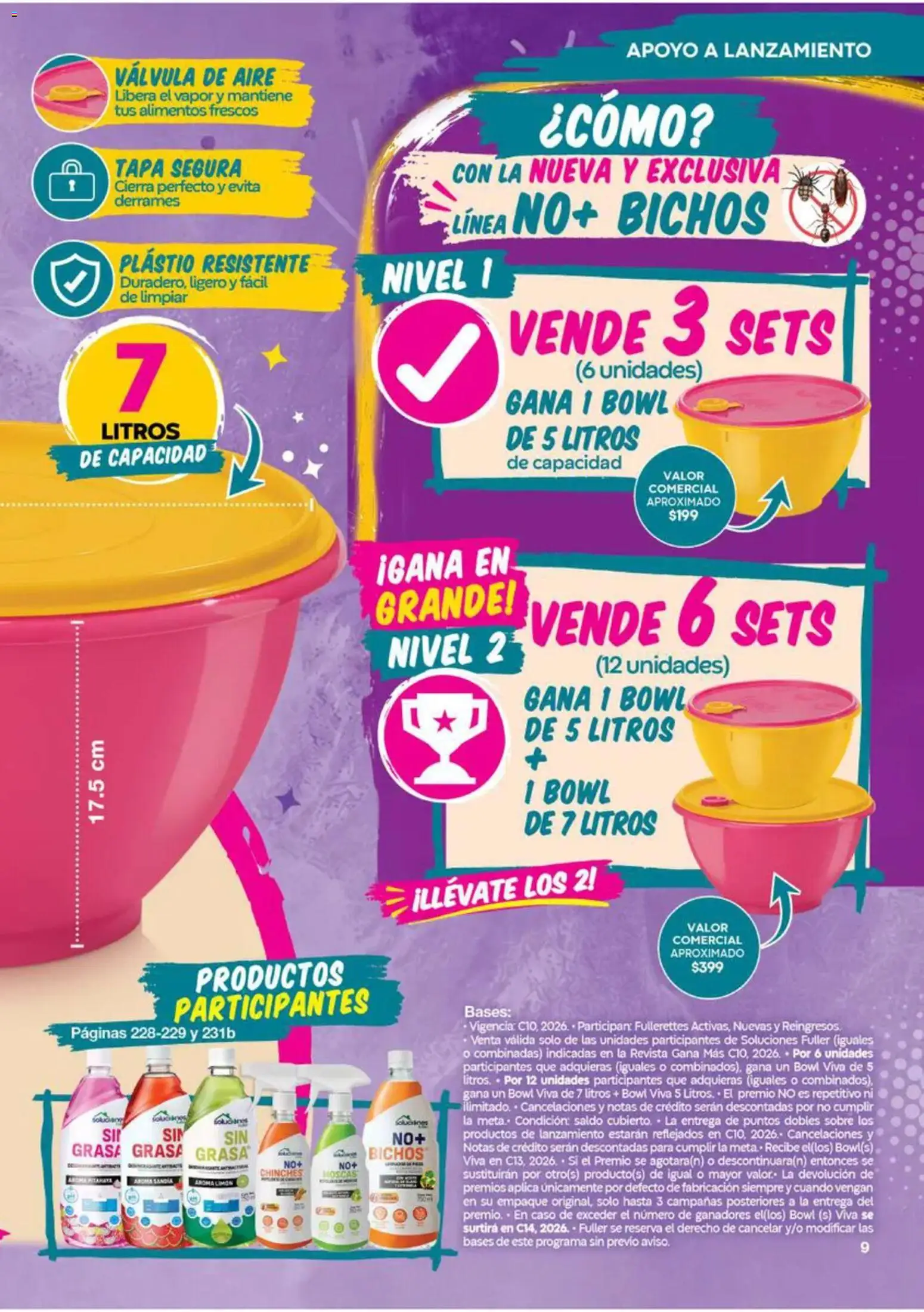 Nuevas ofertas de Fuller válidas en toda la República Mexicana desde el 19/08/2026. ¡Encuentra las mejores ofertas en Fuller Gana Más 10 2026! | Página: 9 | Productos: Alimentos, Válvula, Bowl, Revista