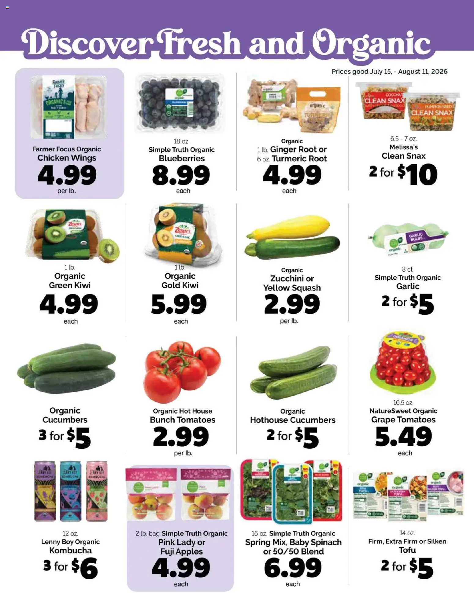 Harris Teeter Monthly Ad - valid from 07/15/2026 | Page: 11 | Products: Turmeric, Spinach, Blueberries, Bag