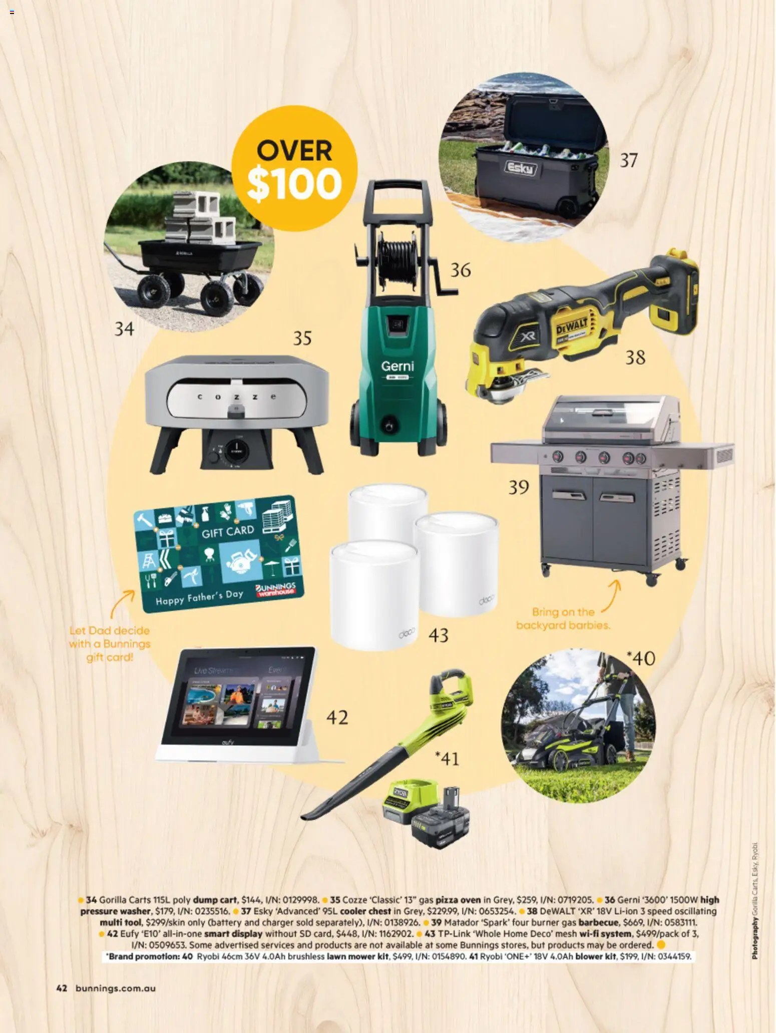 Bunnings Warehouse catalogue - valid from 01/08/2026 | Page: 50 | Products: Pizza, Oven, Ryobi, Mower