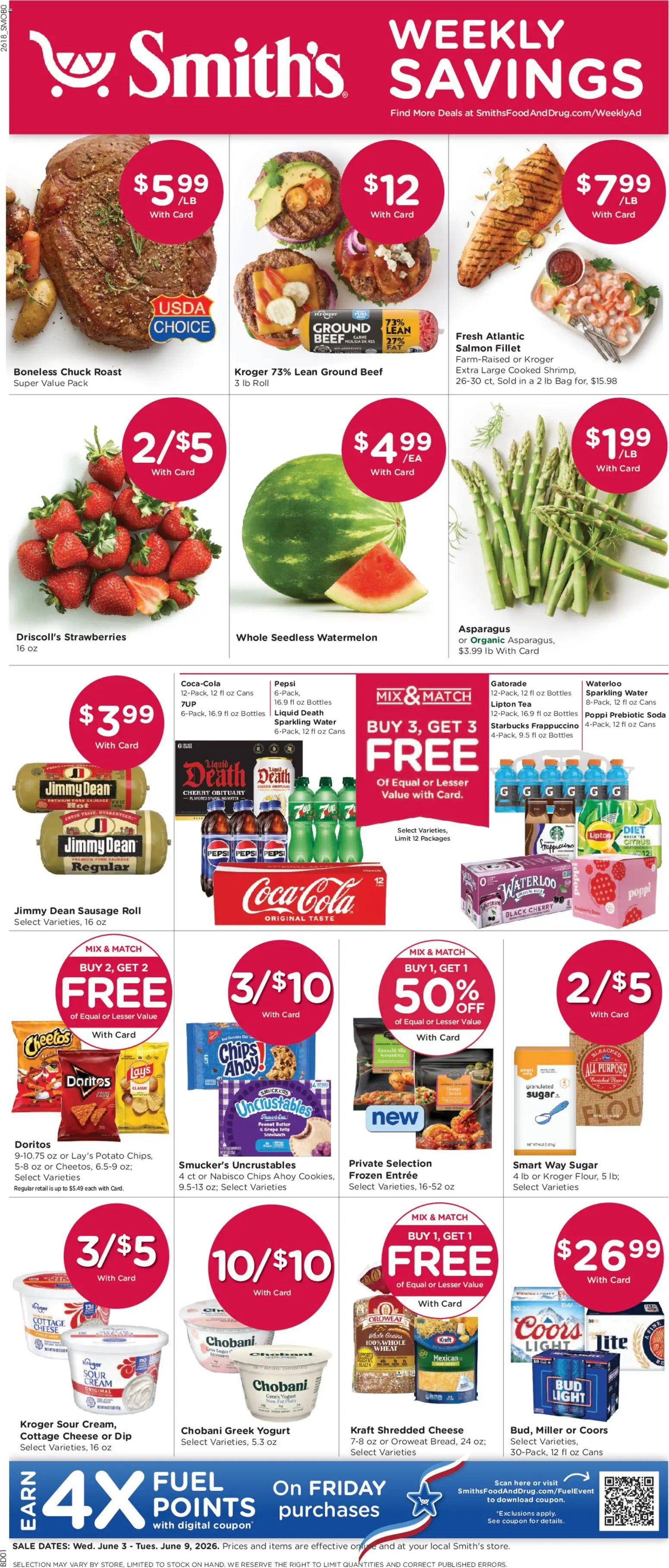 Smith's Weekly Ad - ID - valid from 03.06.2026 | Page: 1 | Products: Asparagus, Sour cream, Cream, Sausage