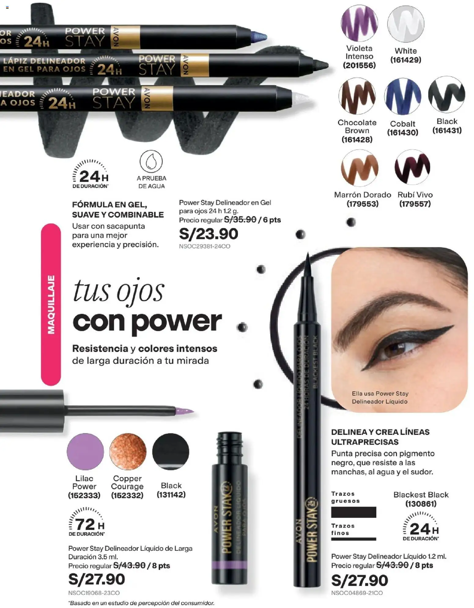 Catálogo Avon válido desde 29/08/2026 | Página: 25 | Productos: Delineador, Chocolate, Agua, Maquillaje