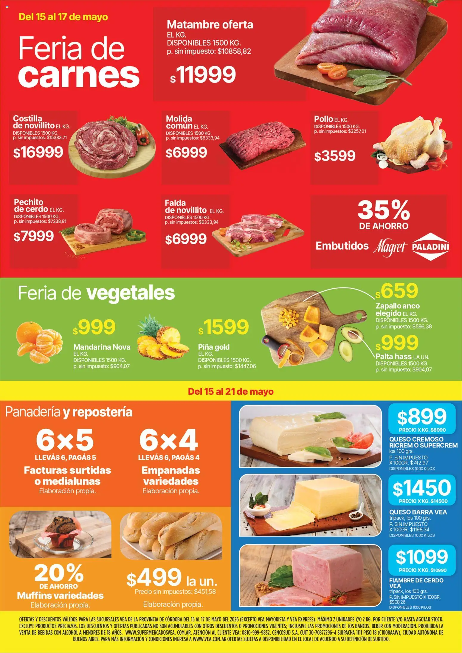 Vea - Ofertas fin de semana | Córdoba │ válido desde el 15.05.2026 | Página: 2 | Productos: Falda, Panadería, Pollo, Queso